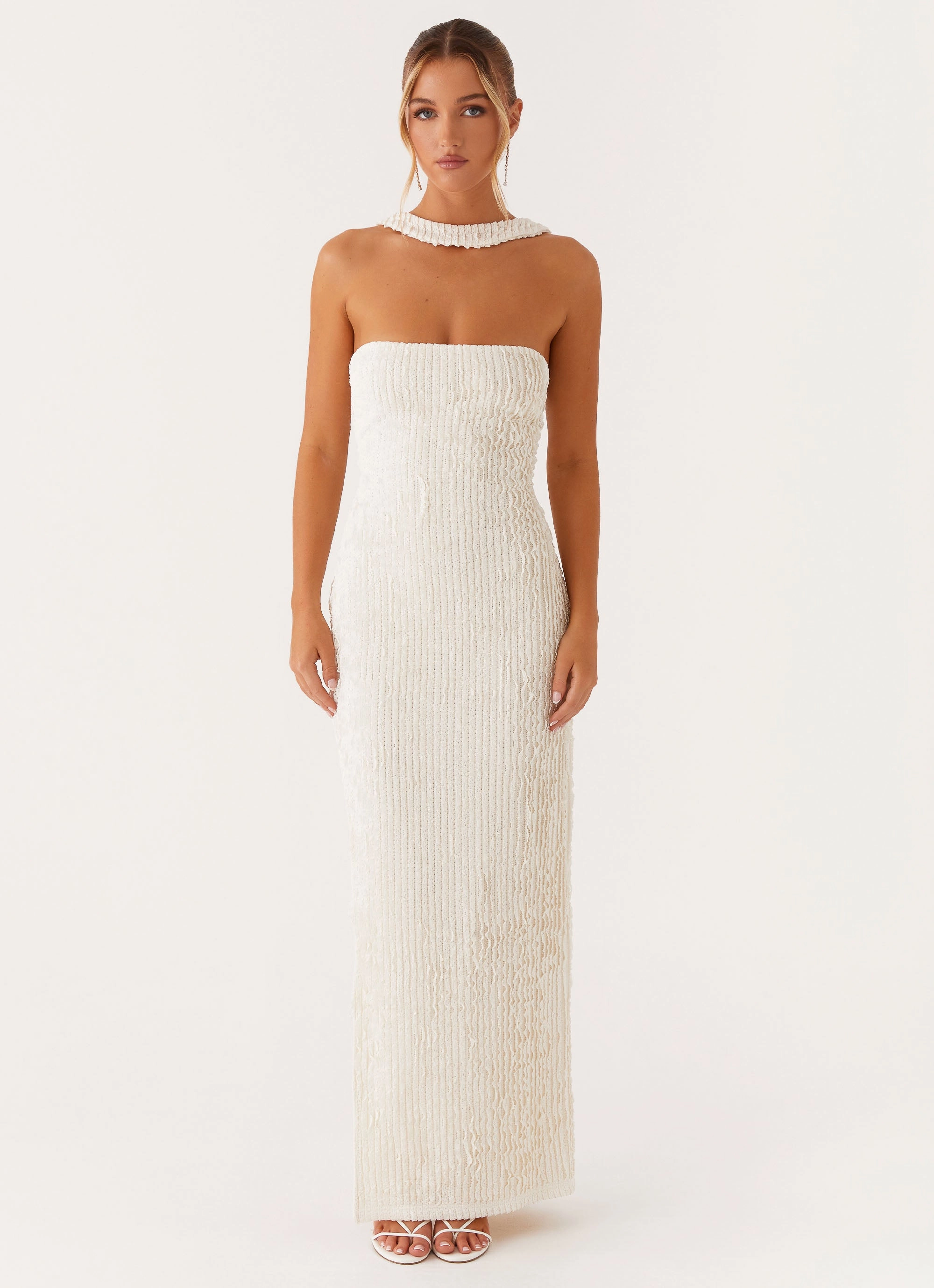 Silky texture Style focused Sadie Maxi Dress - Ivory