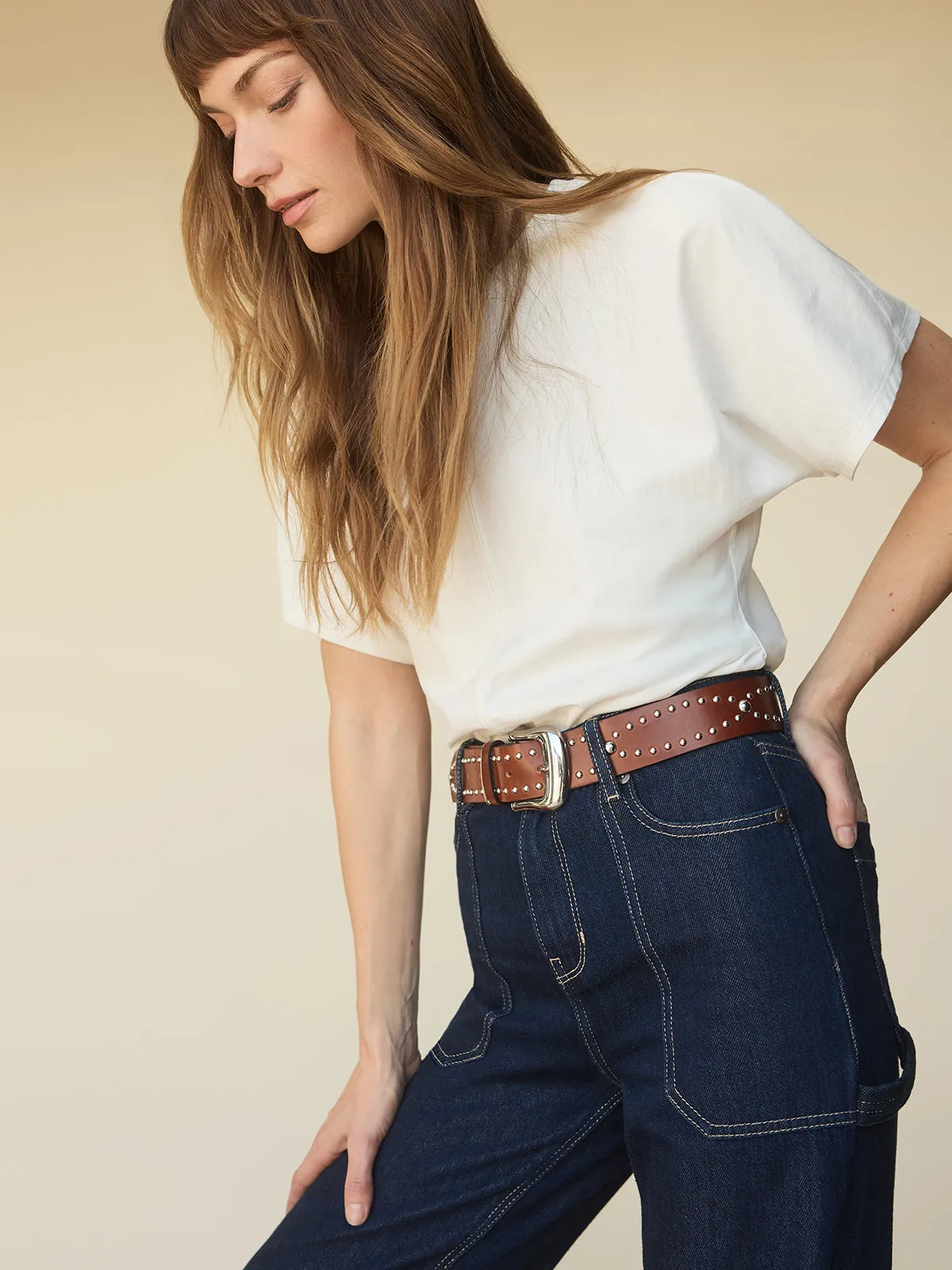 OdorResistant Shirred Waist Dolman Tee White