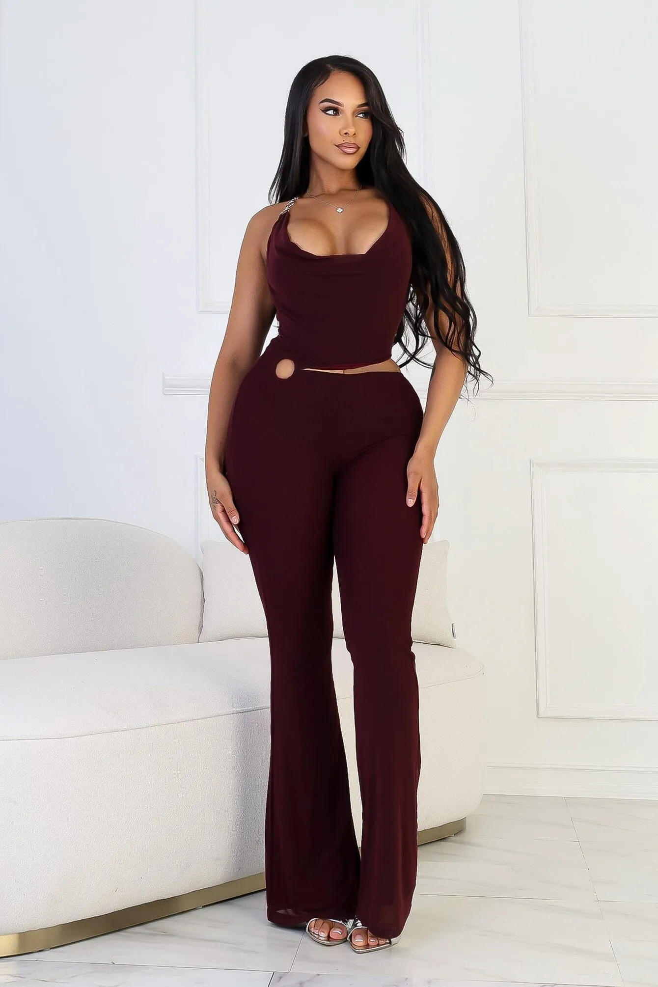 Quick Flex Shiva O Ring Cut Out Detail Jumpsuit