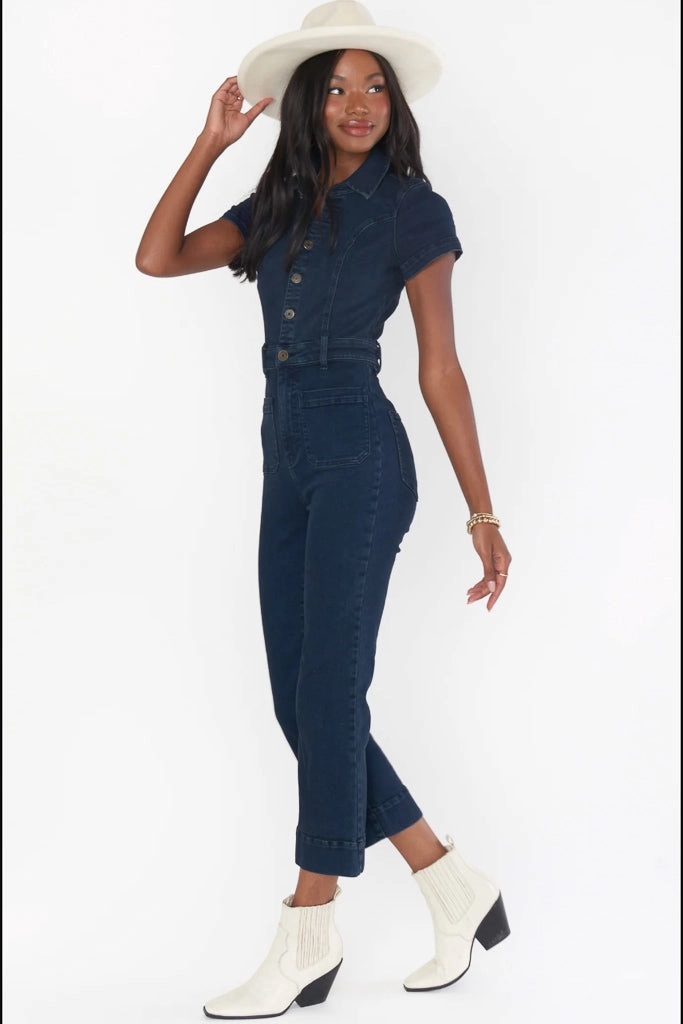 Shopping Day Slim Show Me Your Mumu Cropped Everhart Jumpsuit - Thunder