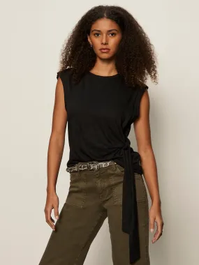 AdjustableHem Side Tie Muscle Tee Black