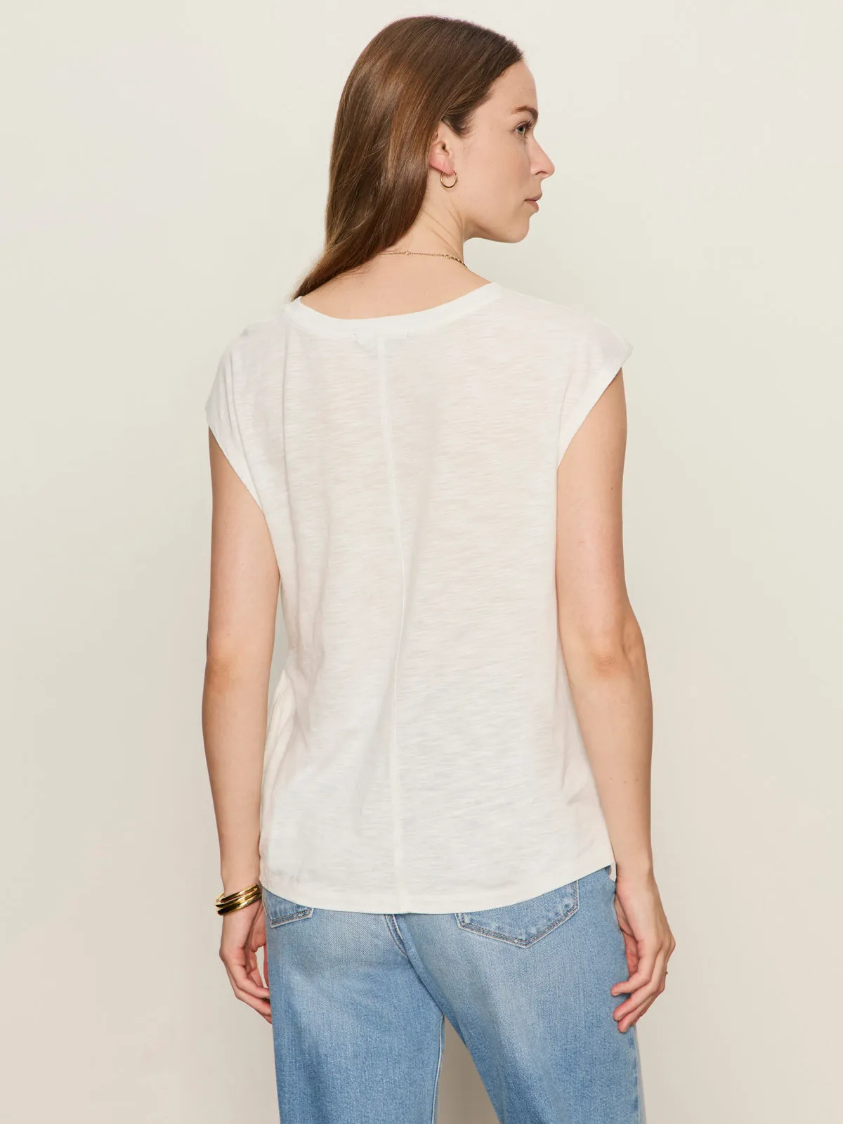 Side Tie Muscle Tee White AntiStaticInnerLining