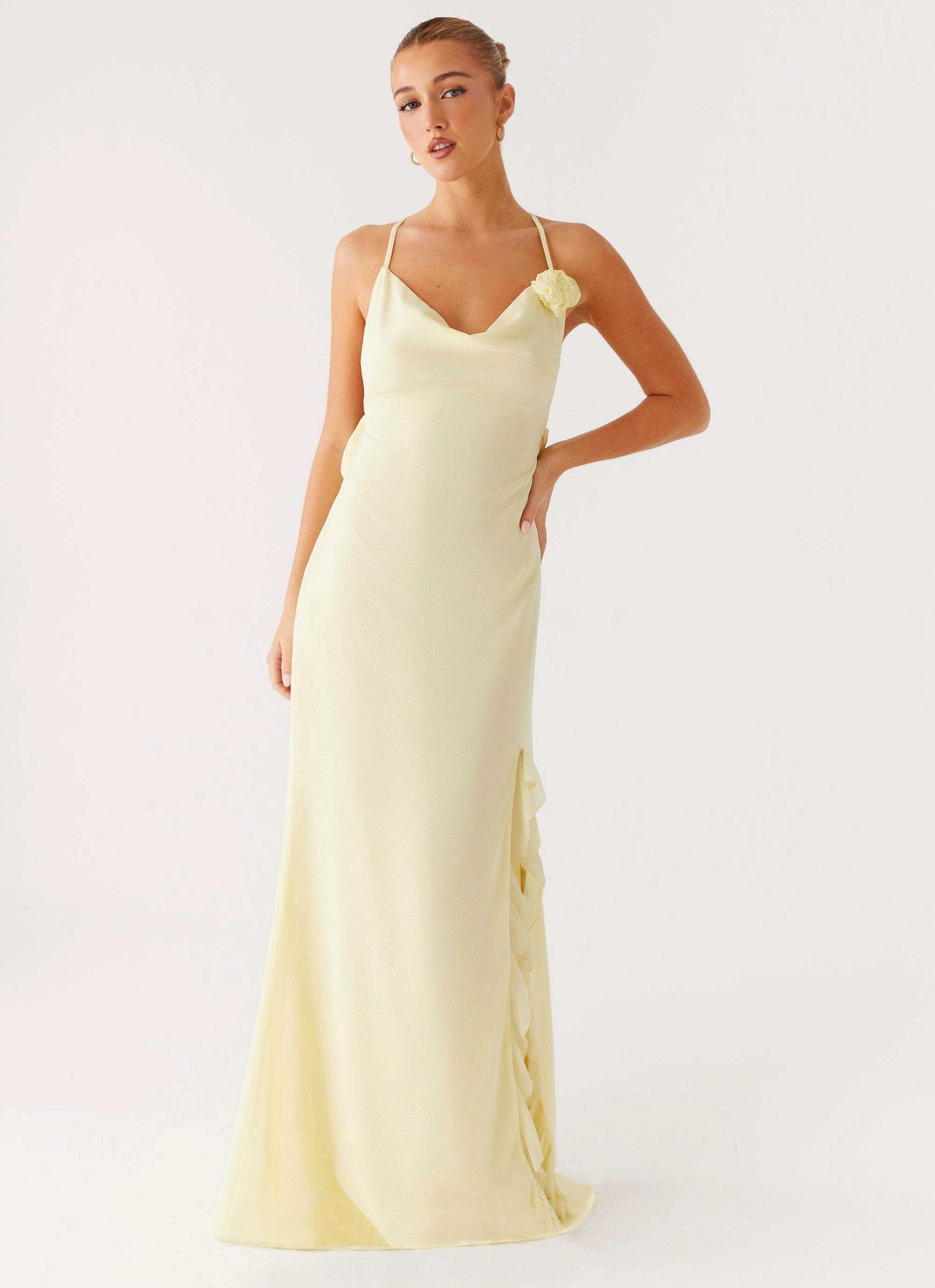 Feminine Look First Class Maxi Dress - Yellow