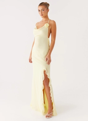 First Class Maxi Dress - Yellow Light Fabric Autumn Ready
