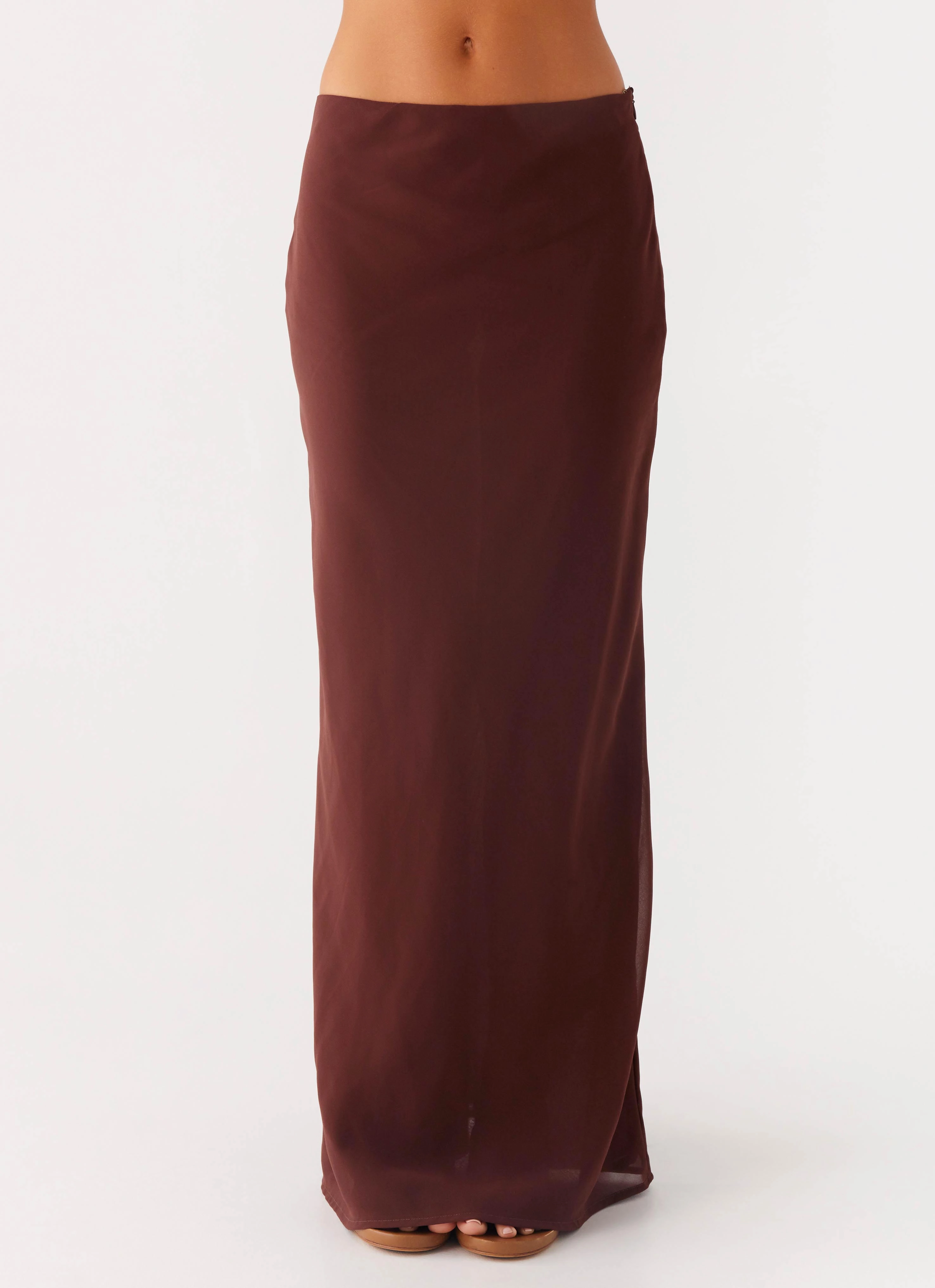 Comfort Wear Curve Friendly Sienna Sunset Maxi Skirt - Chocolate