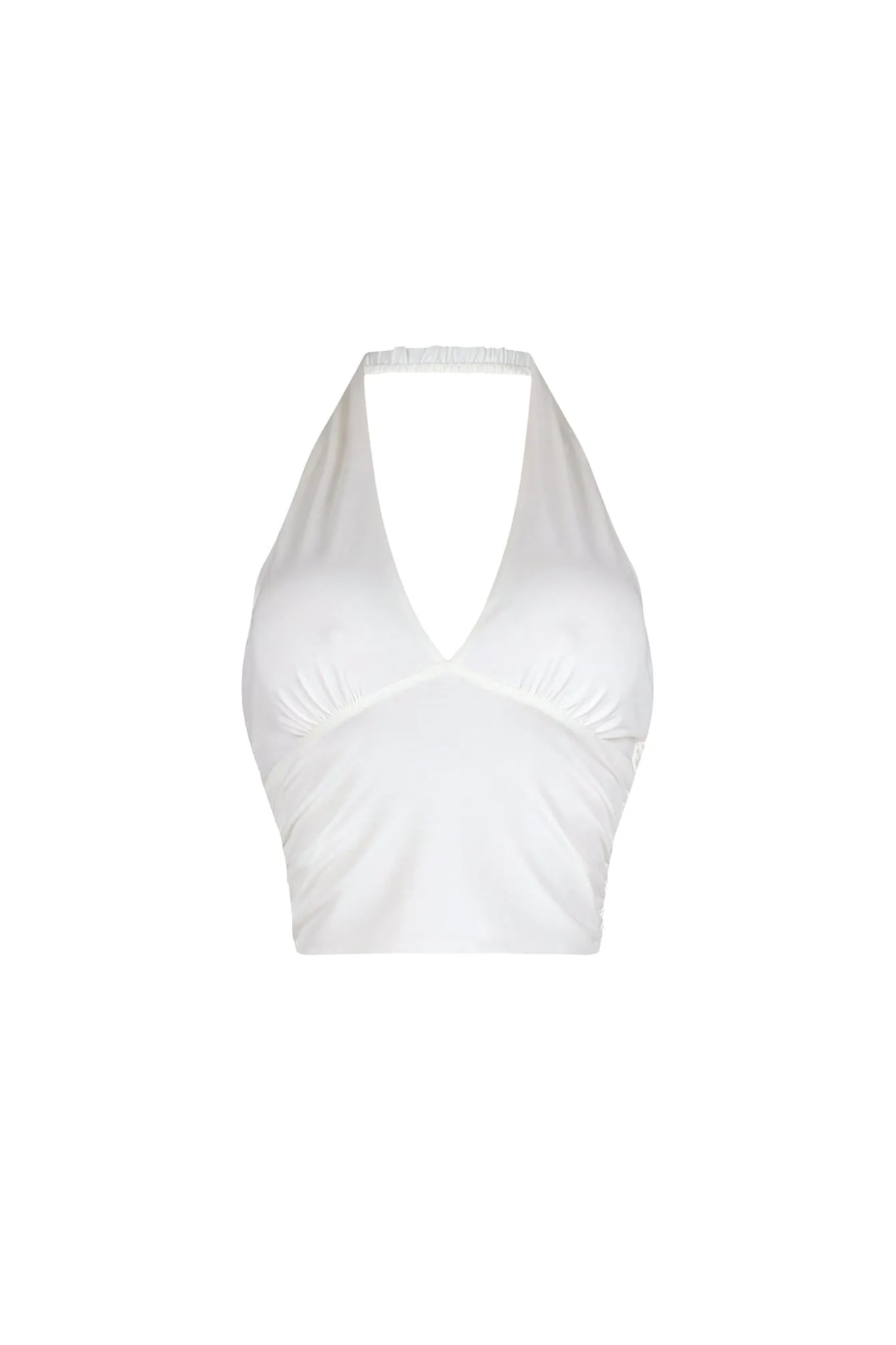 Simple Grace Halter Crop Top Soft Wool Simple Style