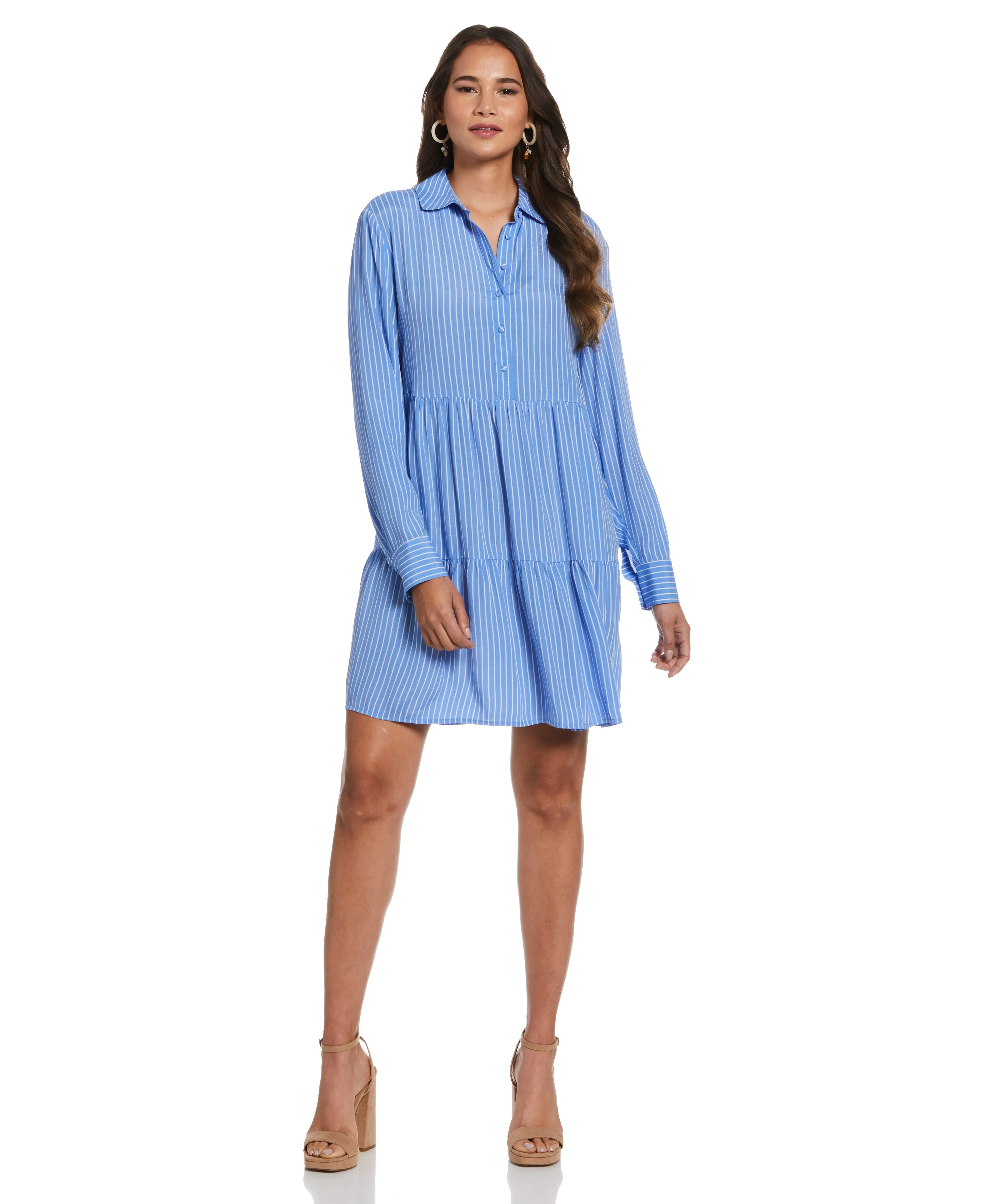 Tiered Popover Dress Mom Chic