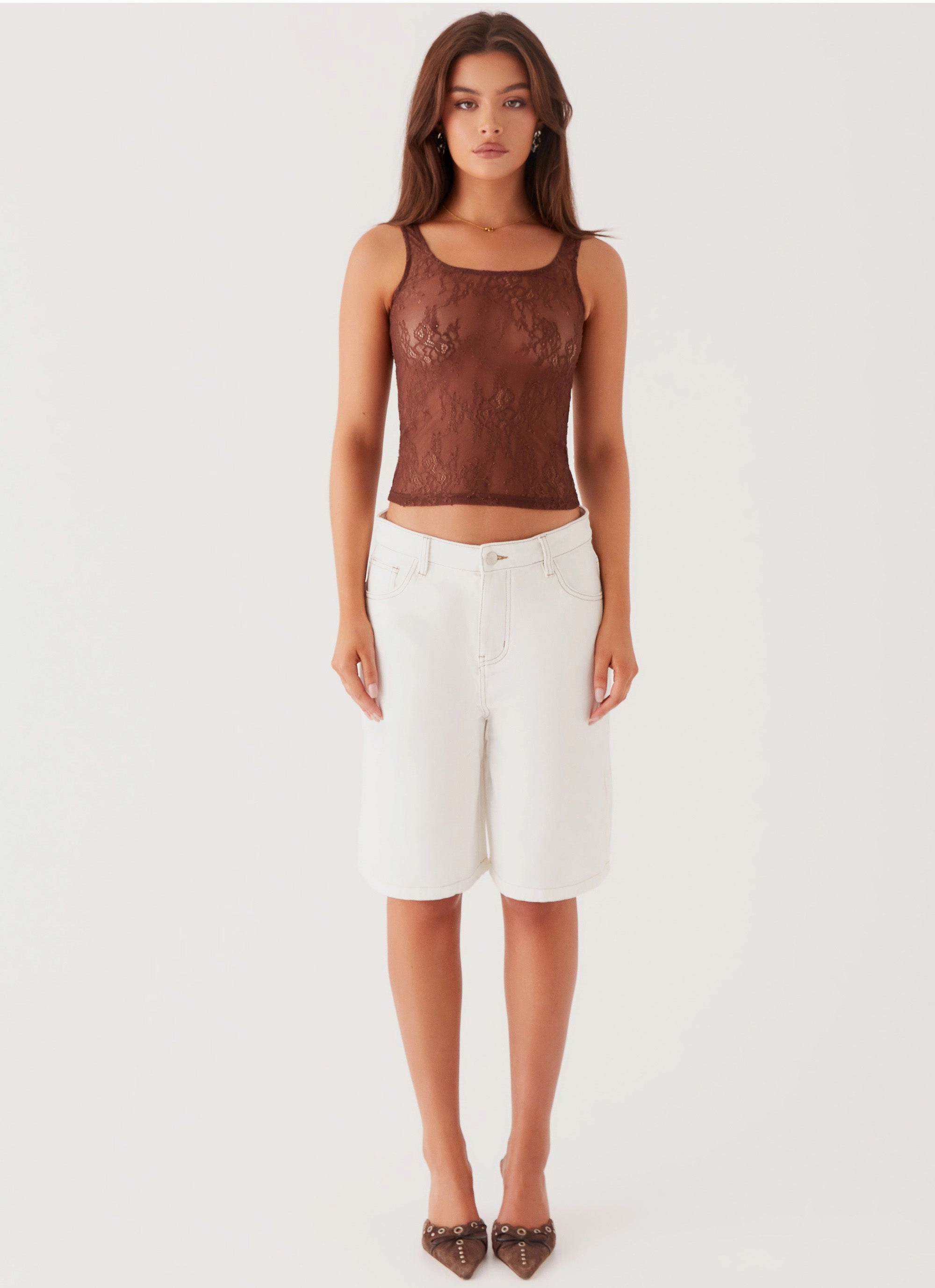 Lottie Low Rise Jorts - White HypoallergenicMaterial