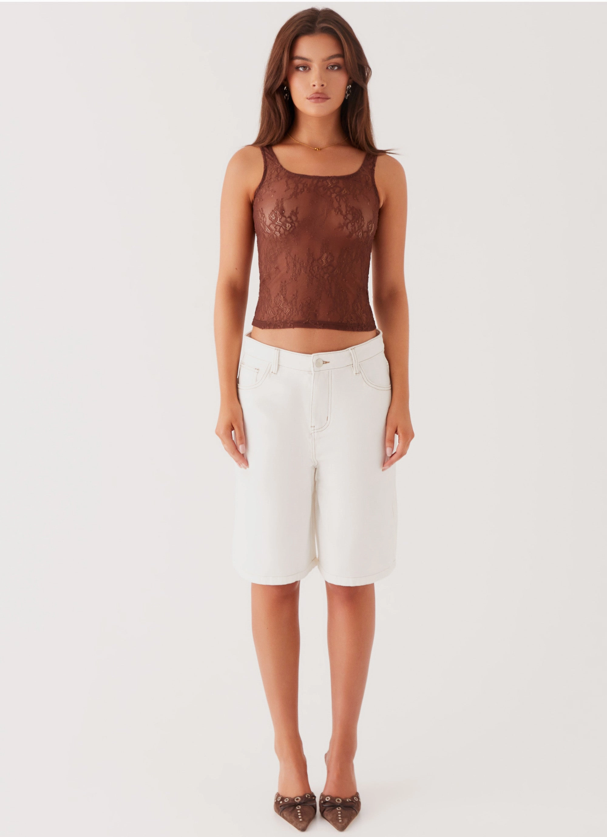 Flexible Design Lottie Low Rise Jorts - White