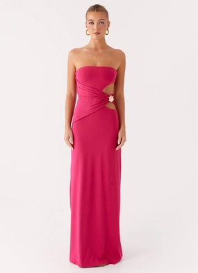 Anetta Maxi Dress - Fuchsia Sleek Form