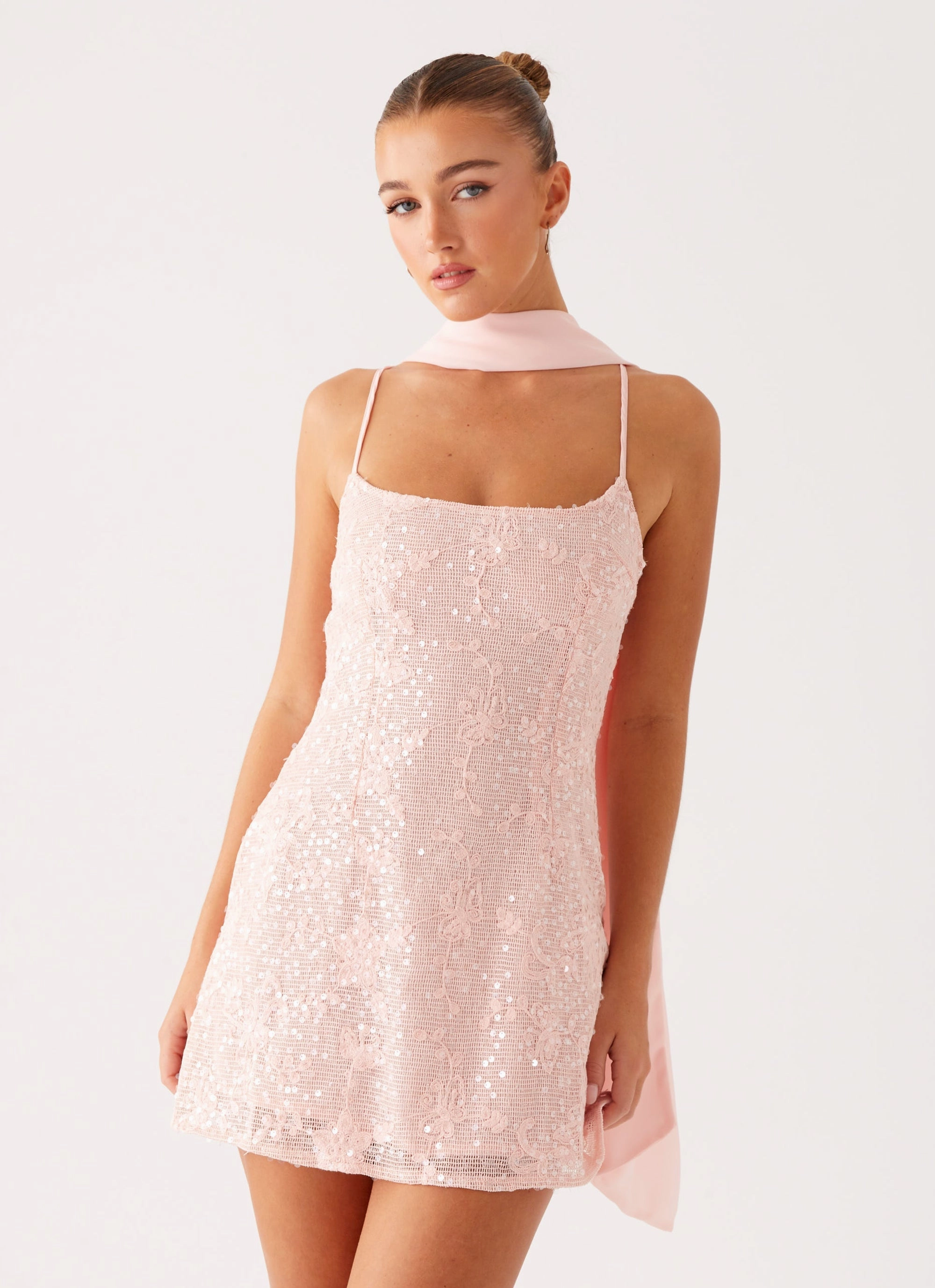 Vision Sequin Mini Dress - Pink Field Fresh