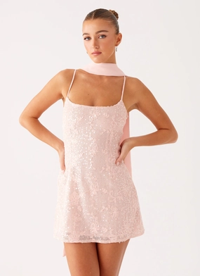 Vision Sequin Mini Dress - Pink Gender Inclusive Vibrant Light