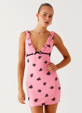 Milena Cami Mini Dress - Pink Tiered-Skirt Breezy Comfort