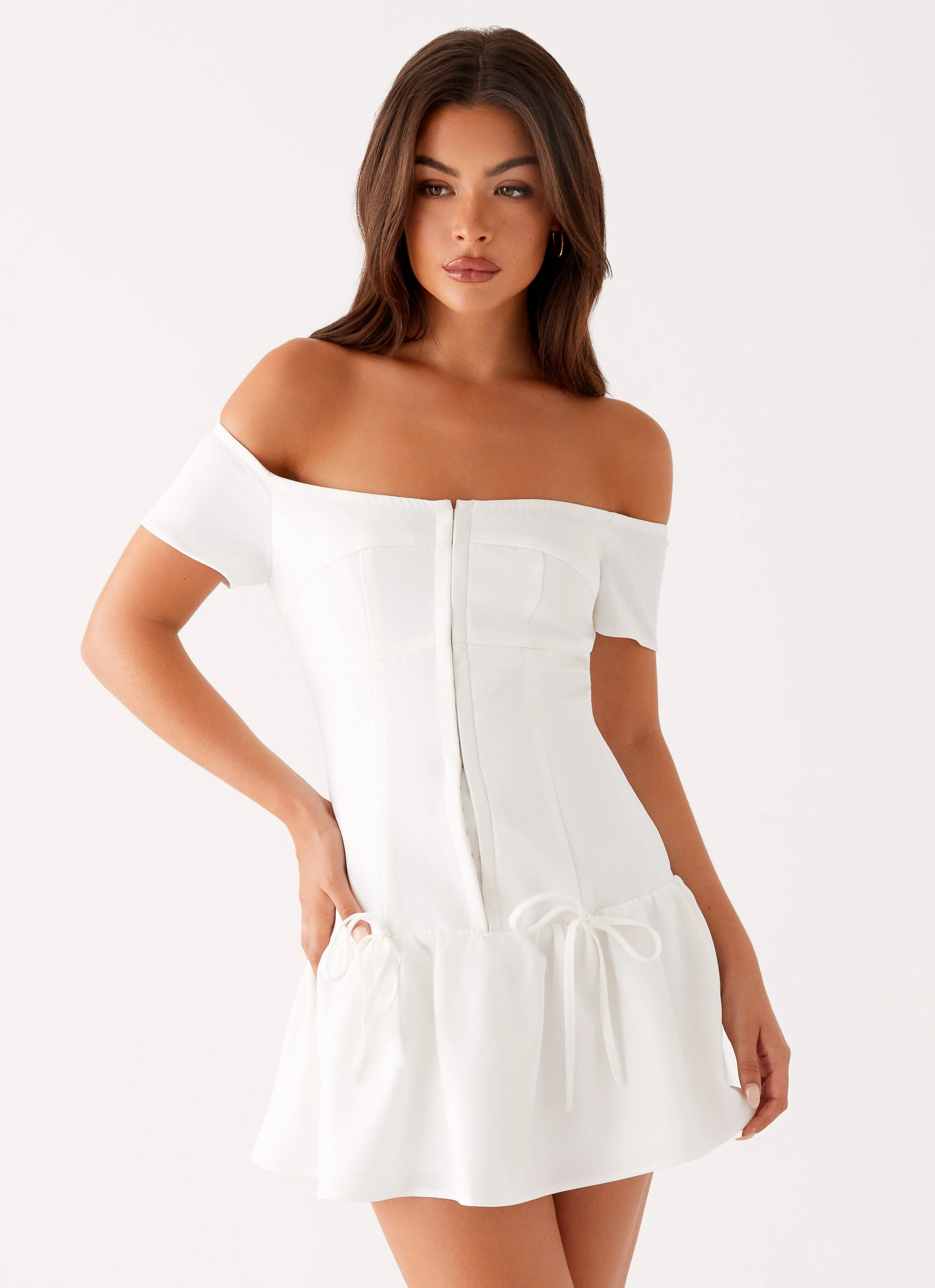 Penny Mini Dress - White Smooth Motion