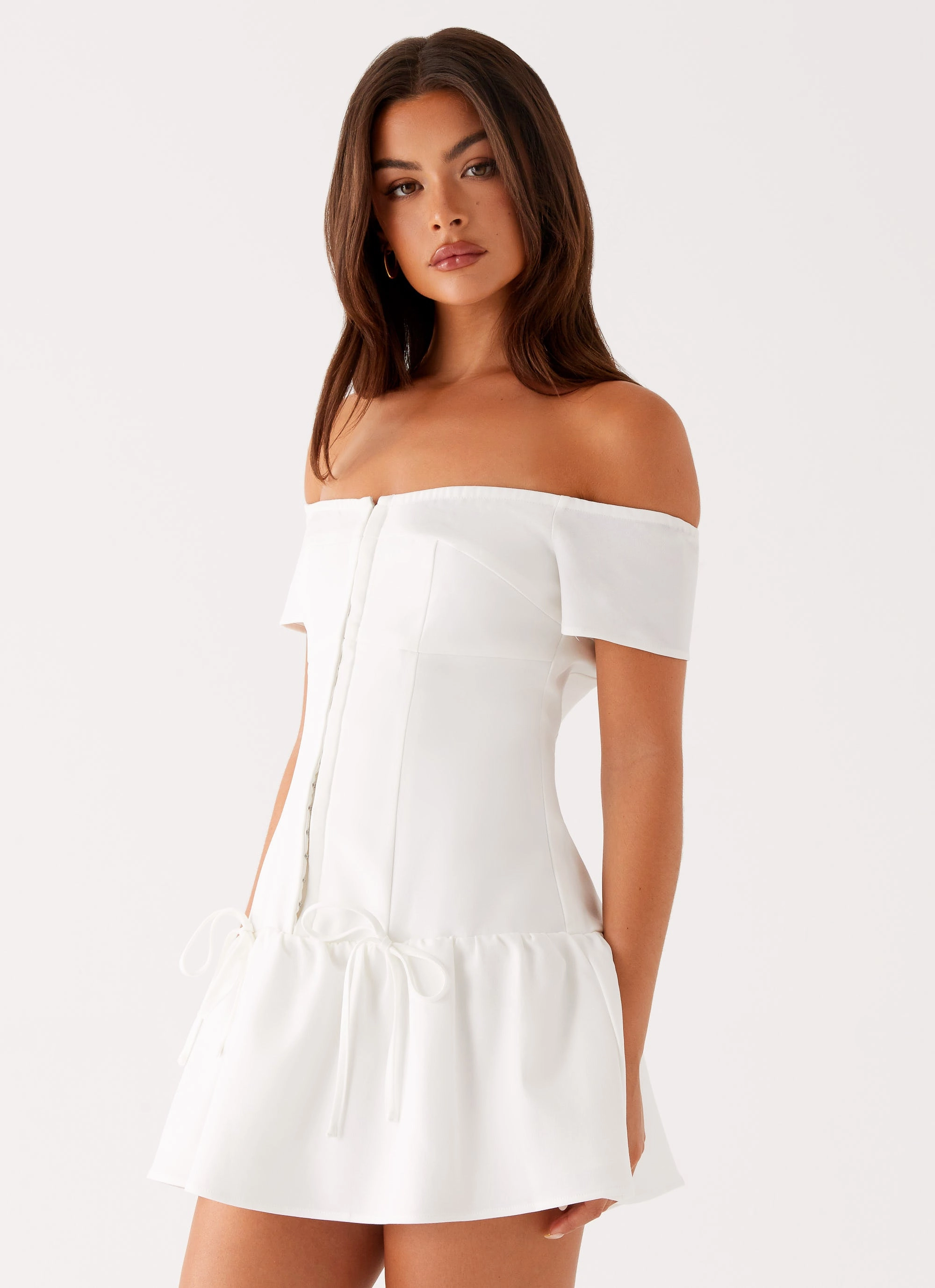 Invisible Seams Design Detail Penny Mini Dress - White