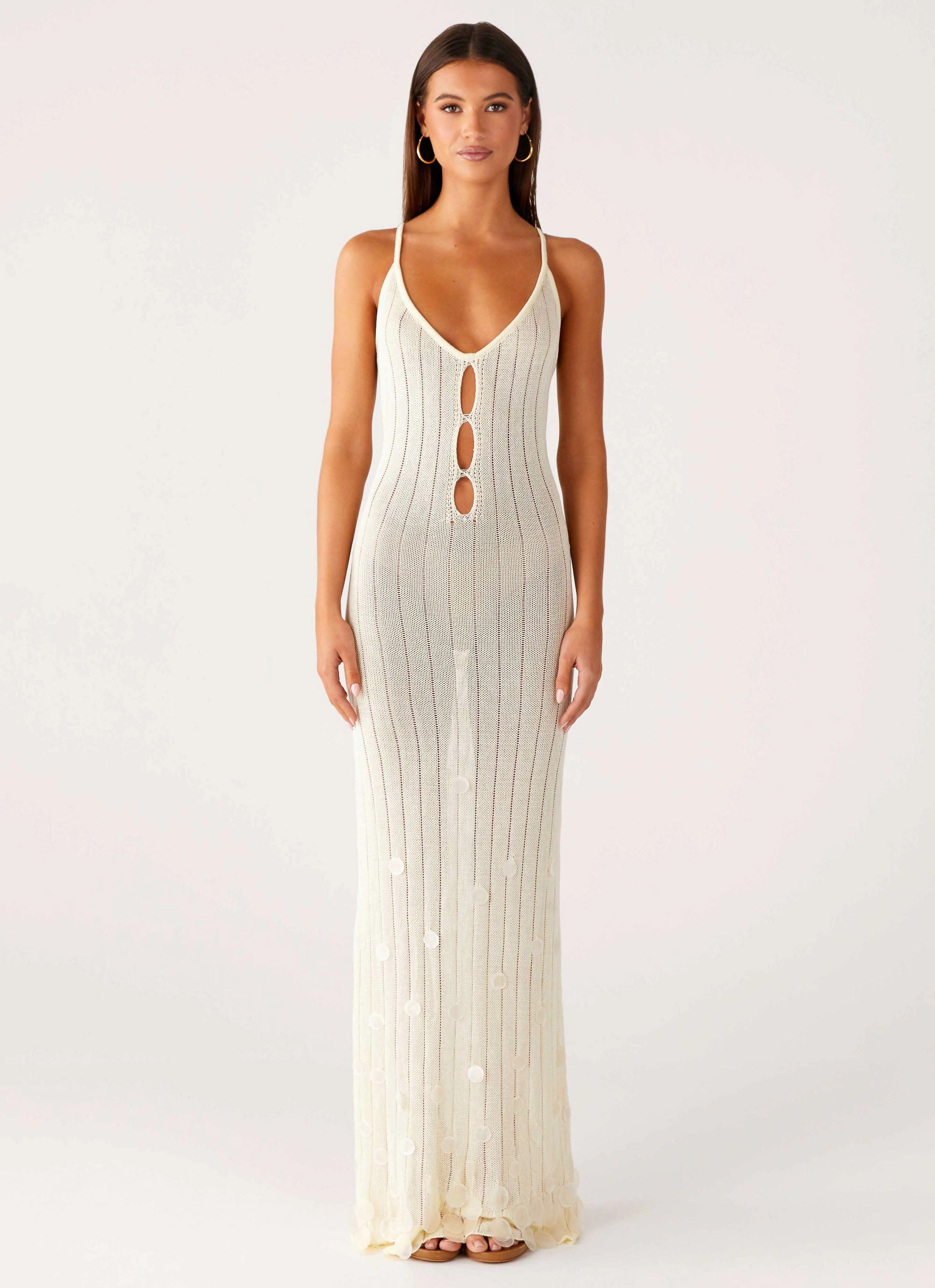 Siren Song Crochet Maxi Dress - Ivory Soft and Light Fashion-forward day dress