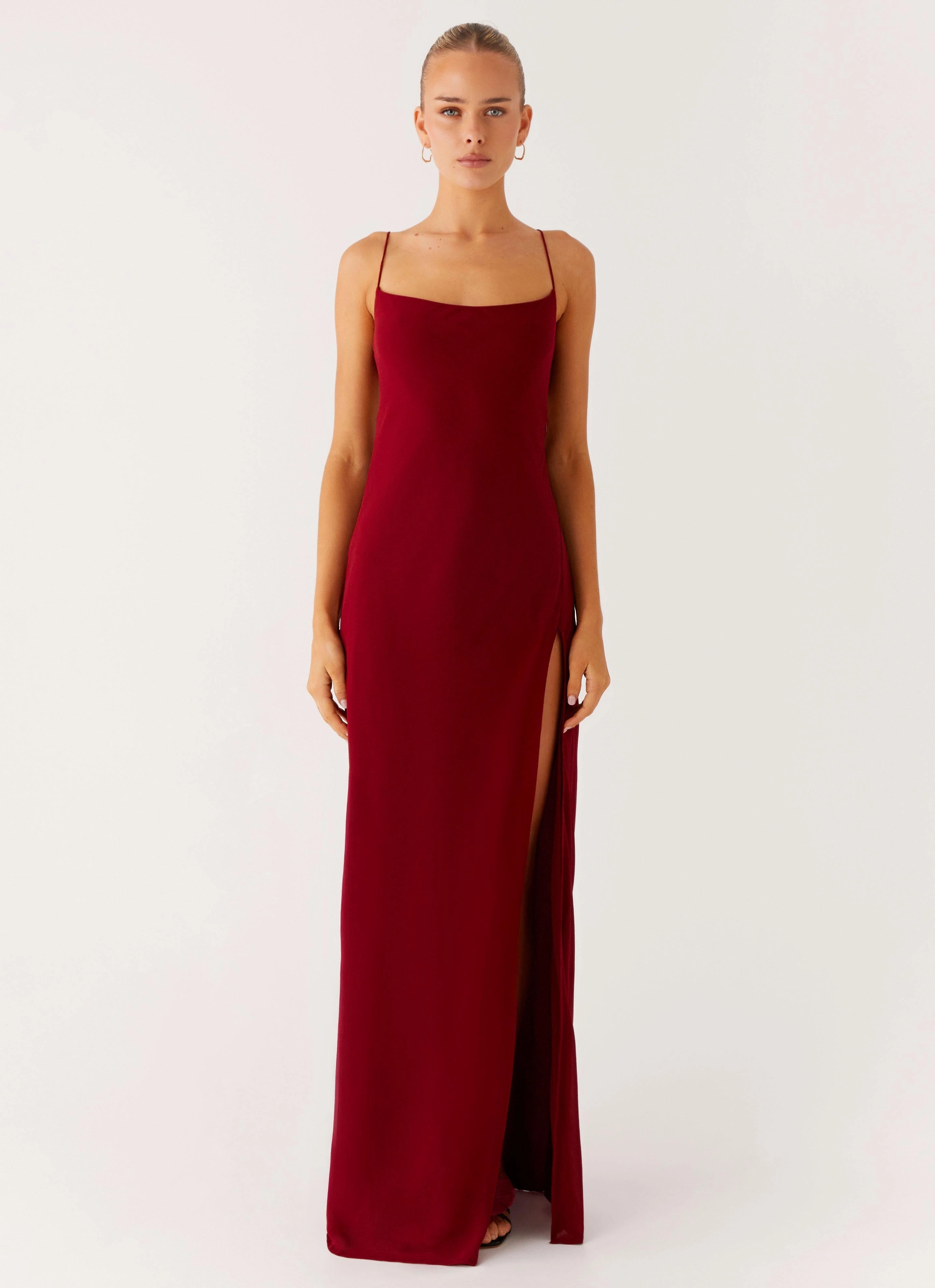 Comfortable Touch Alouette Maxi Dress - Burgundy
