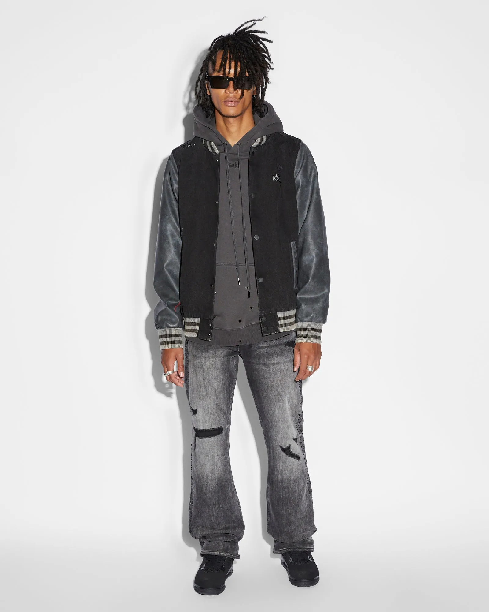 FrictionResistant Fabric Friction Resistant Shoulder SKRIBED KING JACKET BLACK Shape Retention Knitting