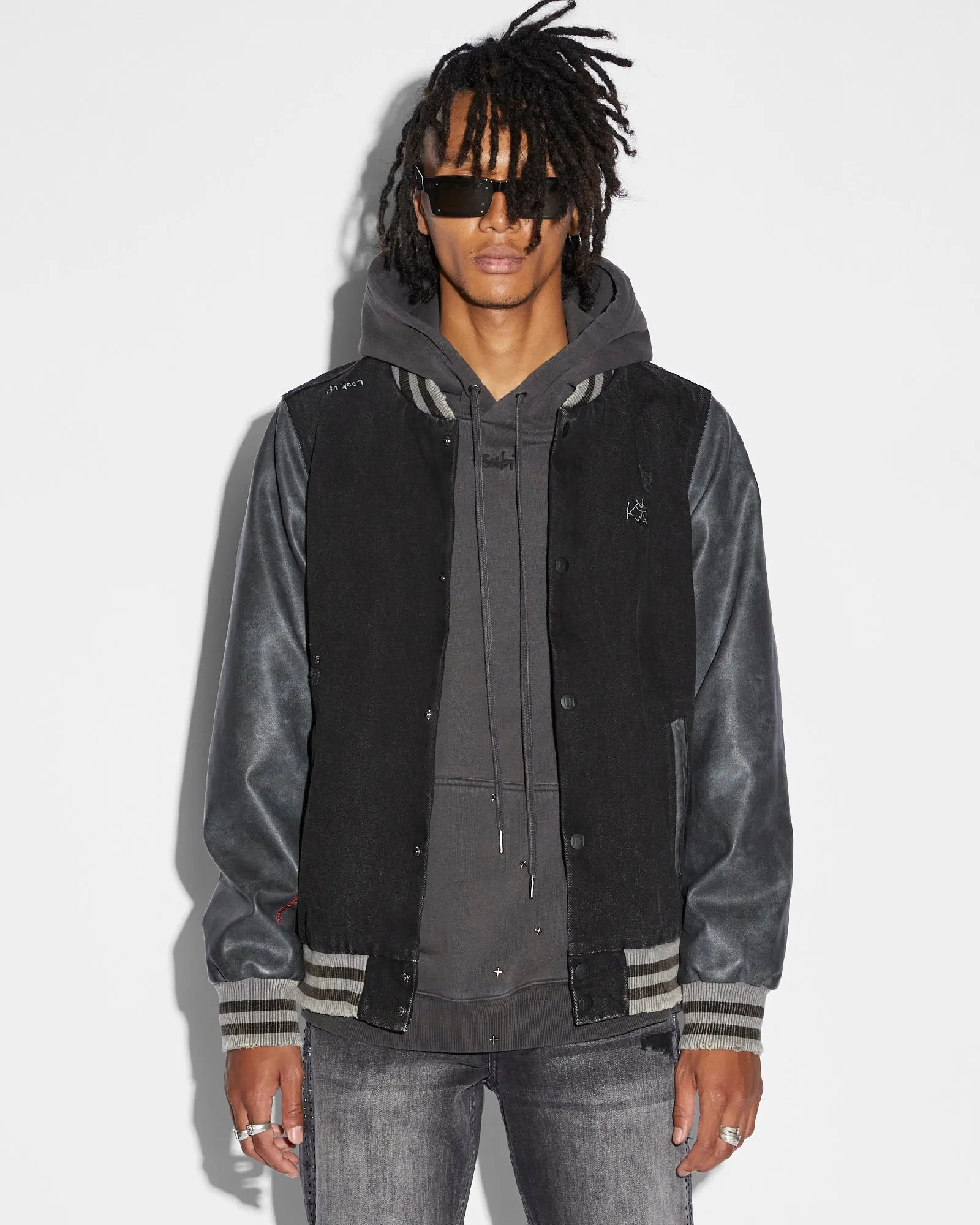 Comfortable Layer HygienicCoating SKRIBED KING JACKET BLACK Shape Retention Knitting