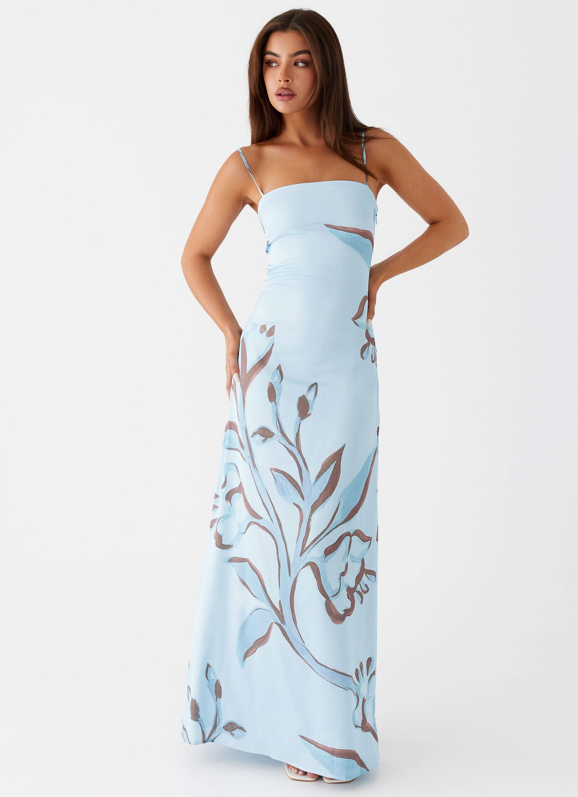 Aster Bloom Maxi Dress - Blue Floral Daily Style Bright Bloom