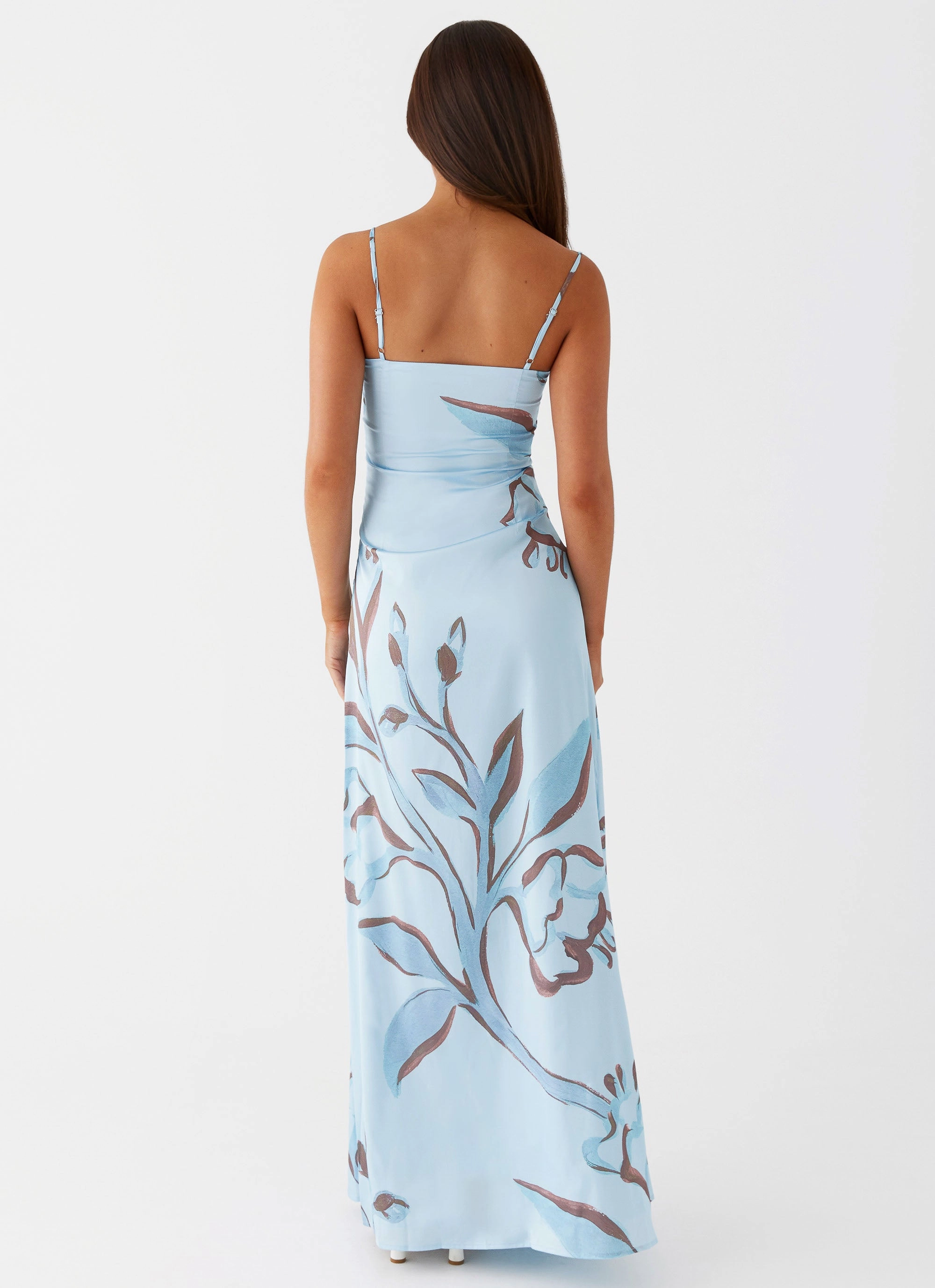 Aster Bloom Maxi Dress - Blue Floral City Essential Work Chic
