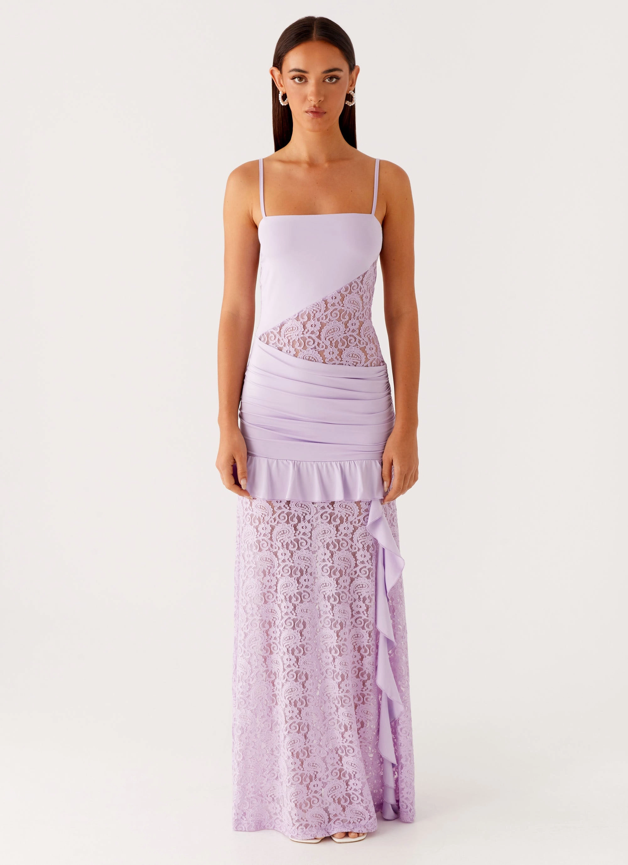 Contrasting Detail New Romance Maxi Dress - Lilac