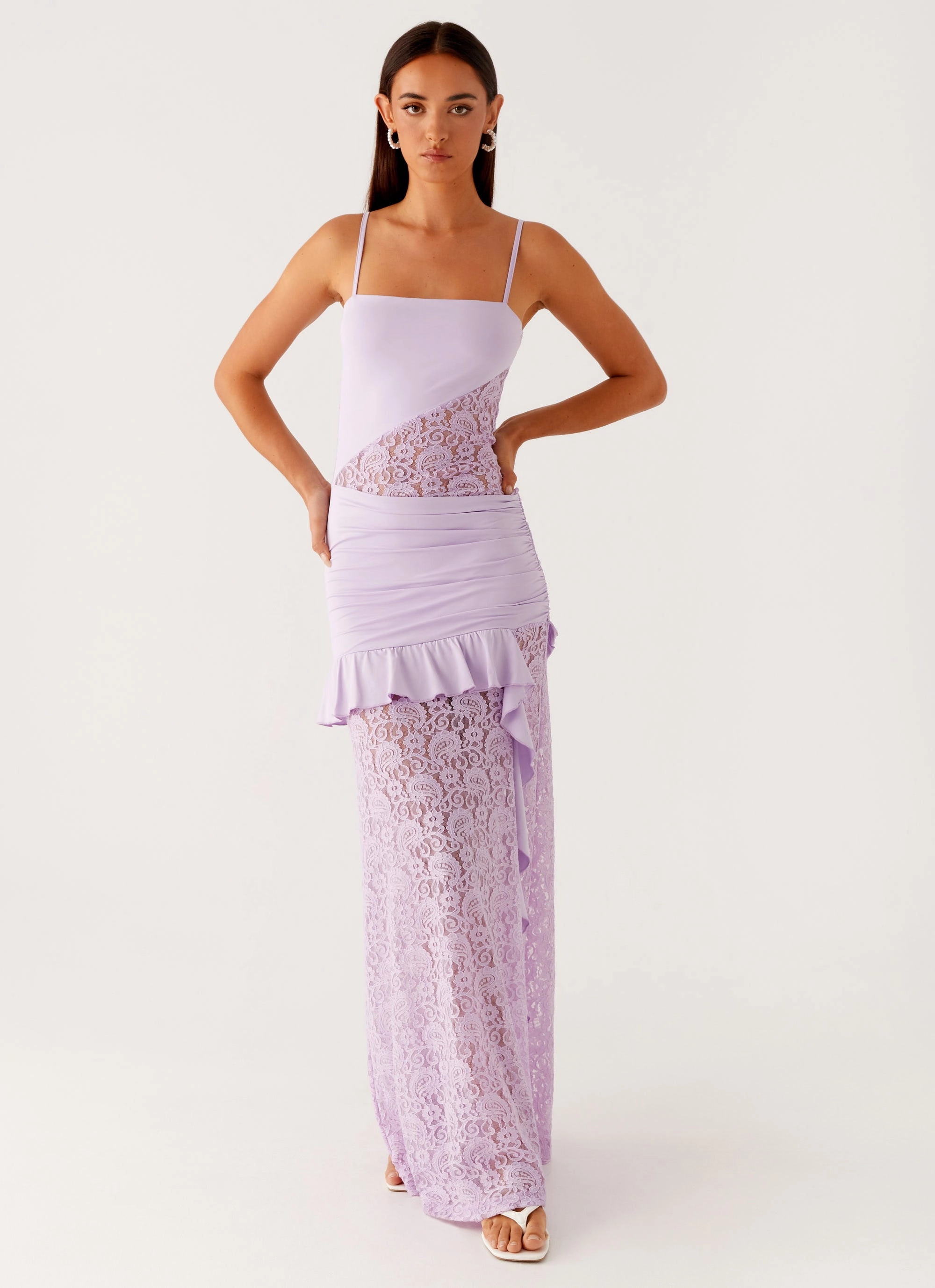 button detail New Romance Maxi Dress - Lilac