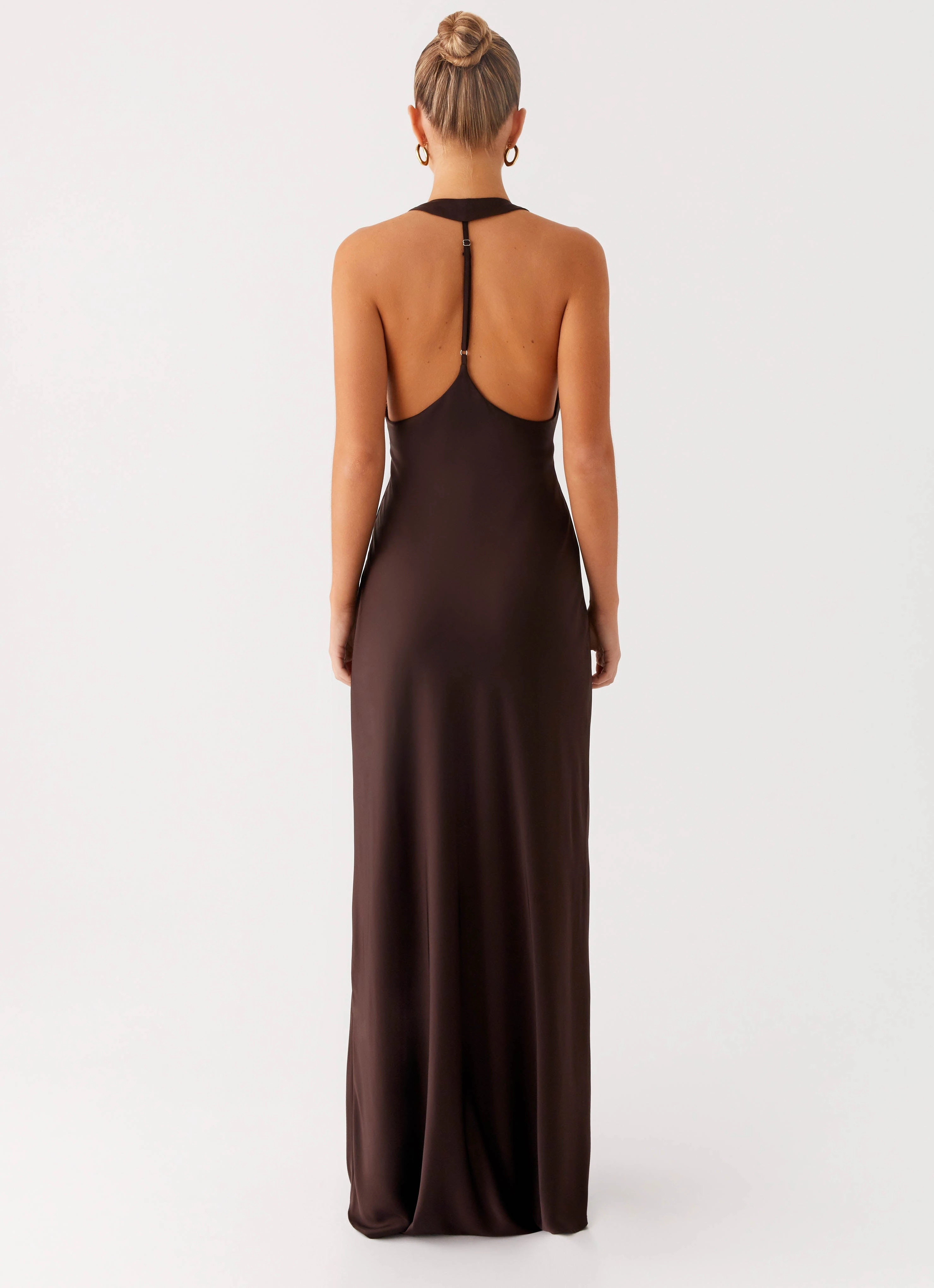 Silk-Blend Angie Maxi Dress - Chocolate