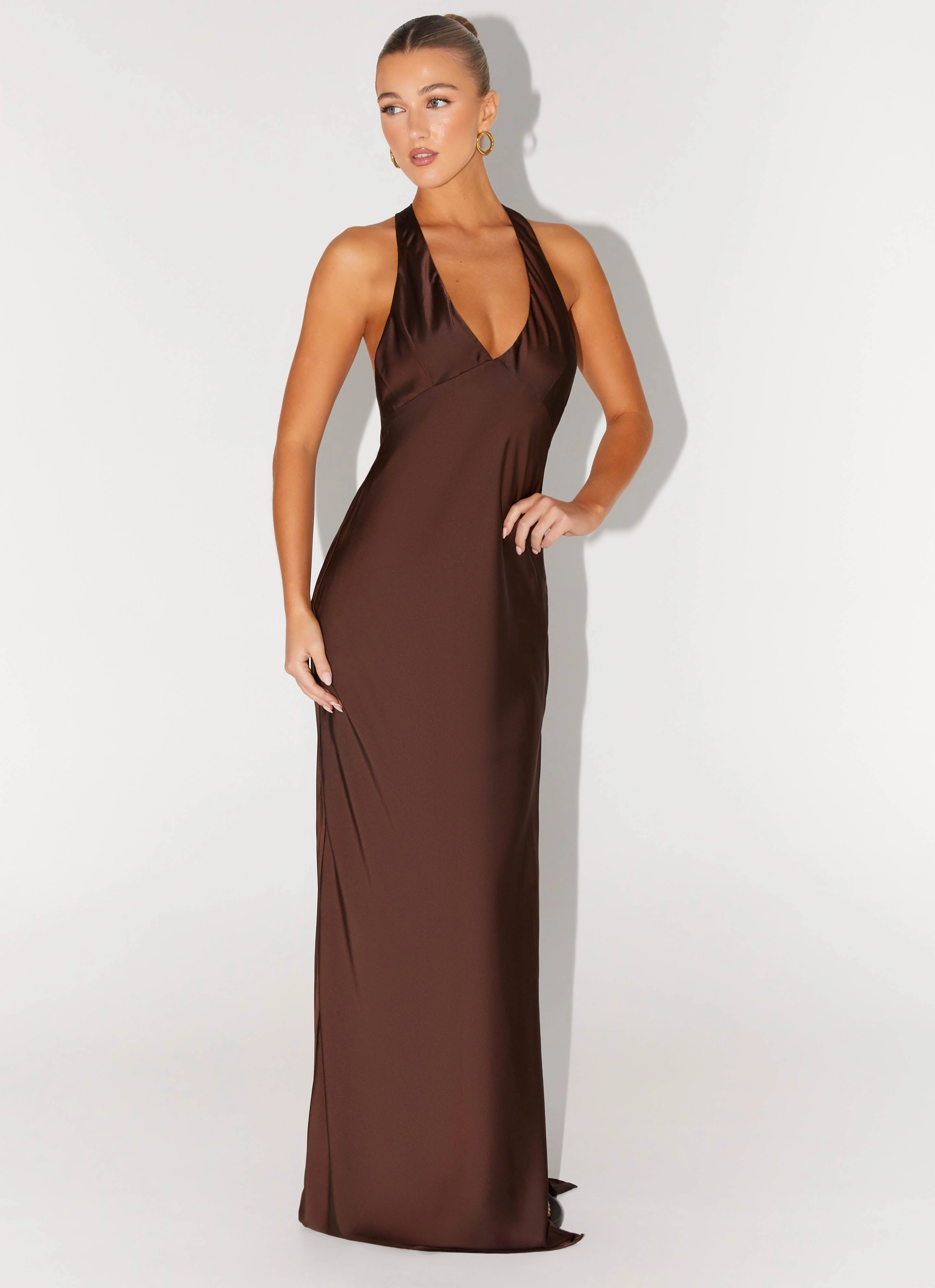 Comfortable Cut Angie Maxi Dress - Chocolate