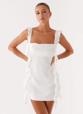 Beckham Mini Dress - White Elegant Motion