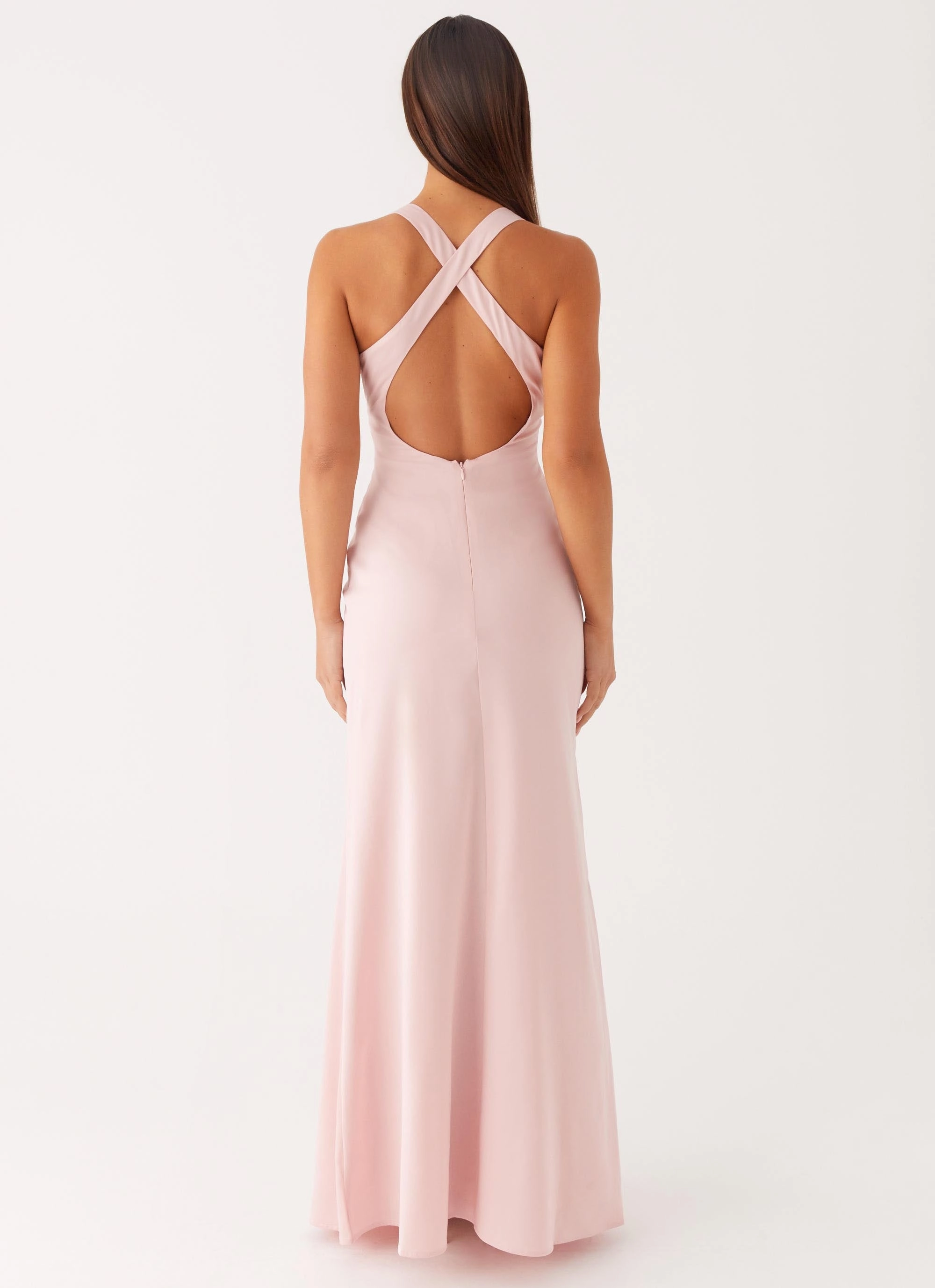Desi Halterneck Maxi Dress - Pink Classic Grace