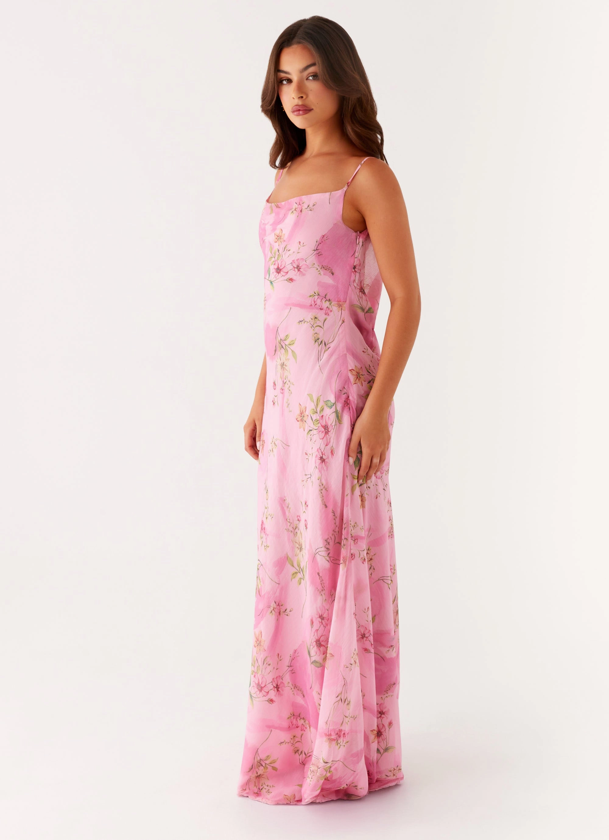 Orlando Maxi Dress - Pink Floral Print Clean Base
