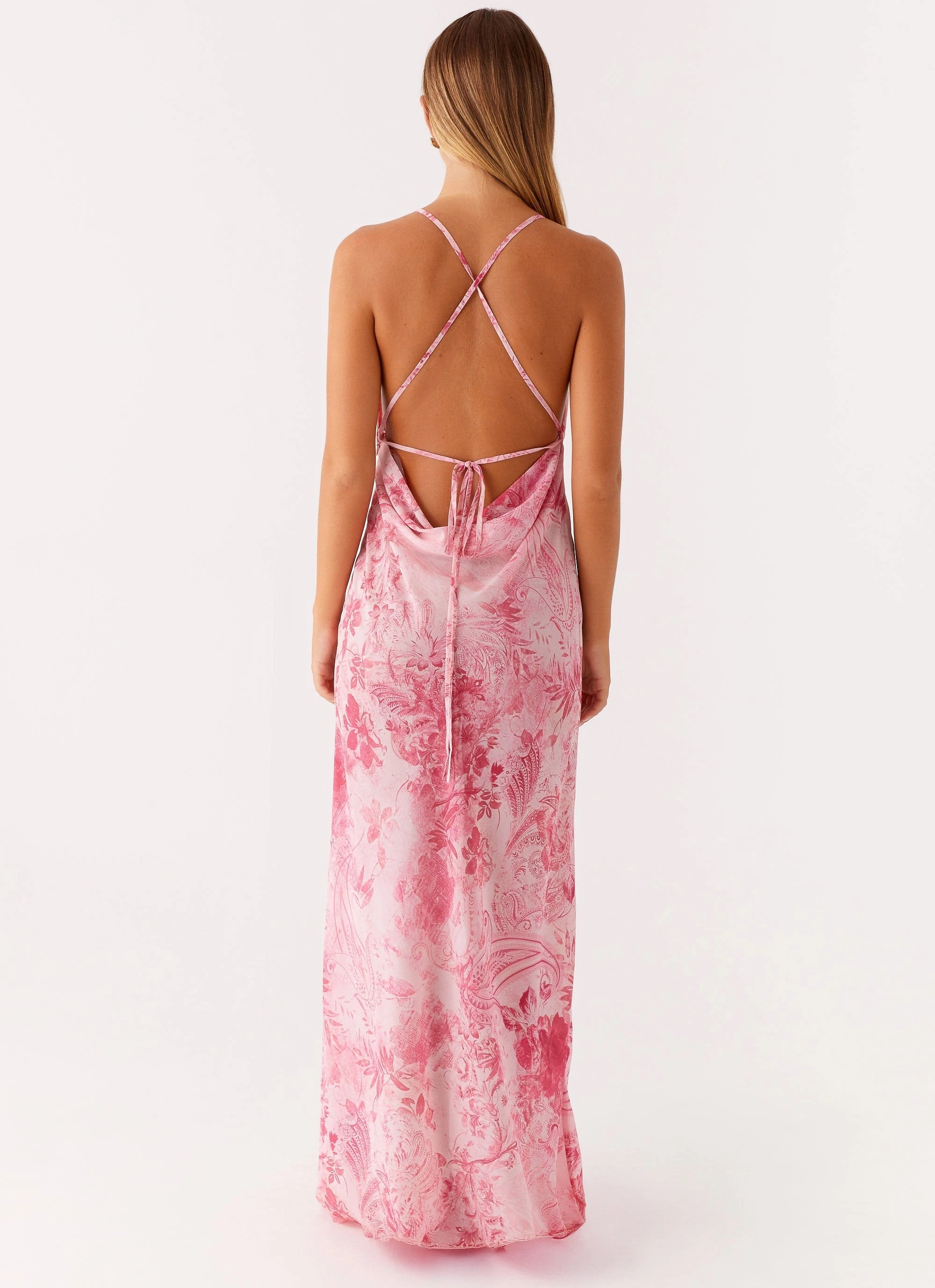 Tara Maxi Dress - Pink Print Love Glow