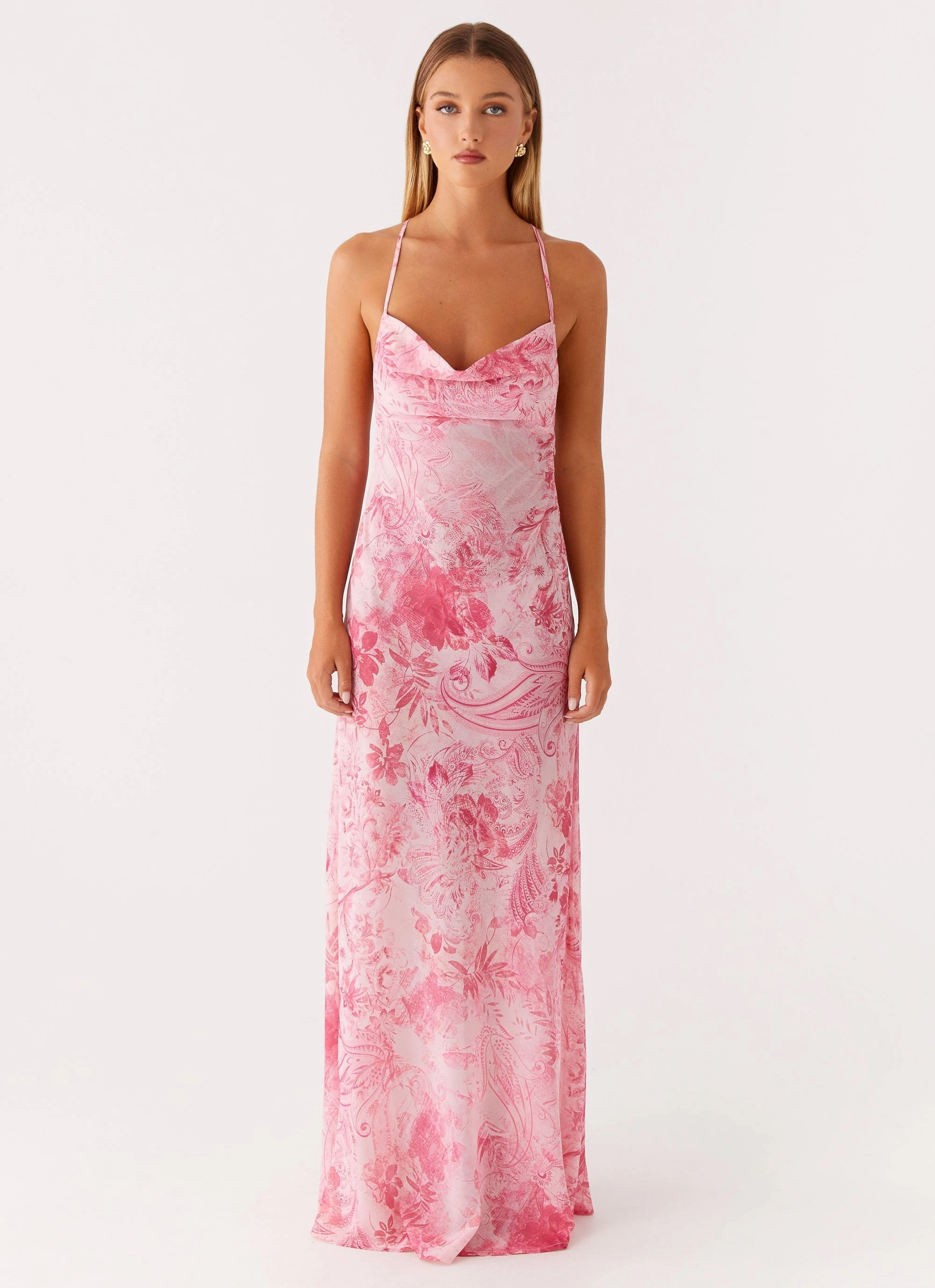 Grace Walk Soft and Smooth Tara Maxi Dress - Pink Print