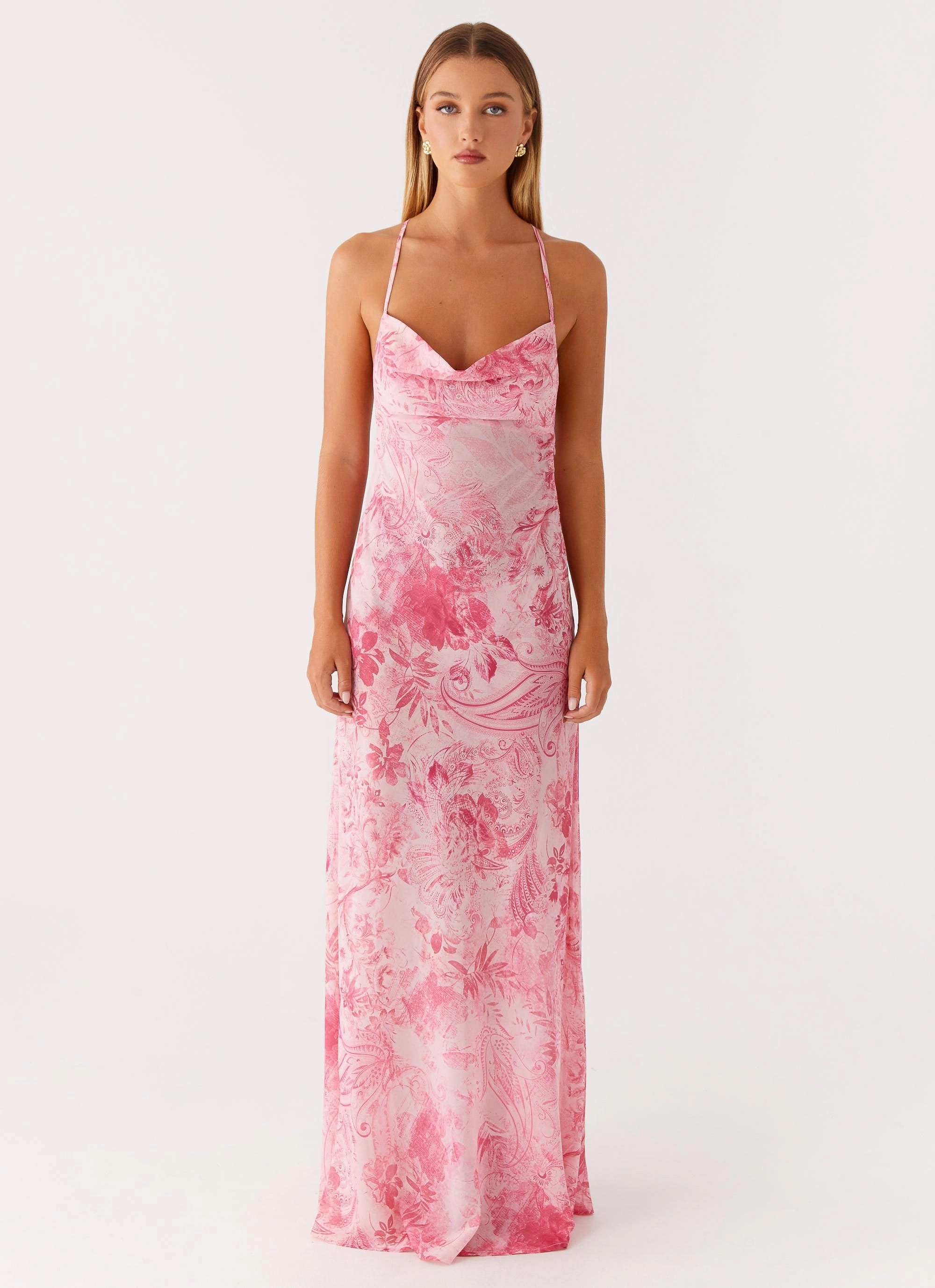 Tara Maxi Dress - Pink Print Guest Shine