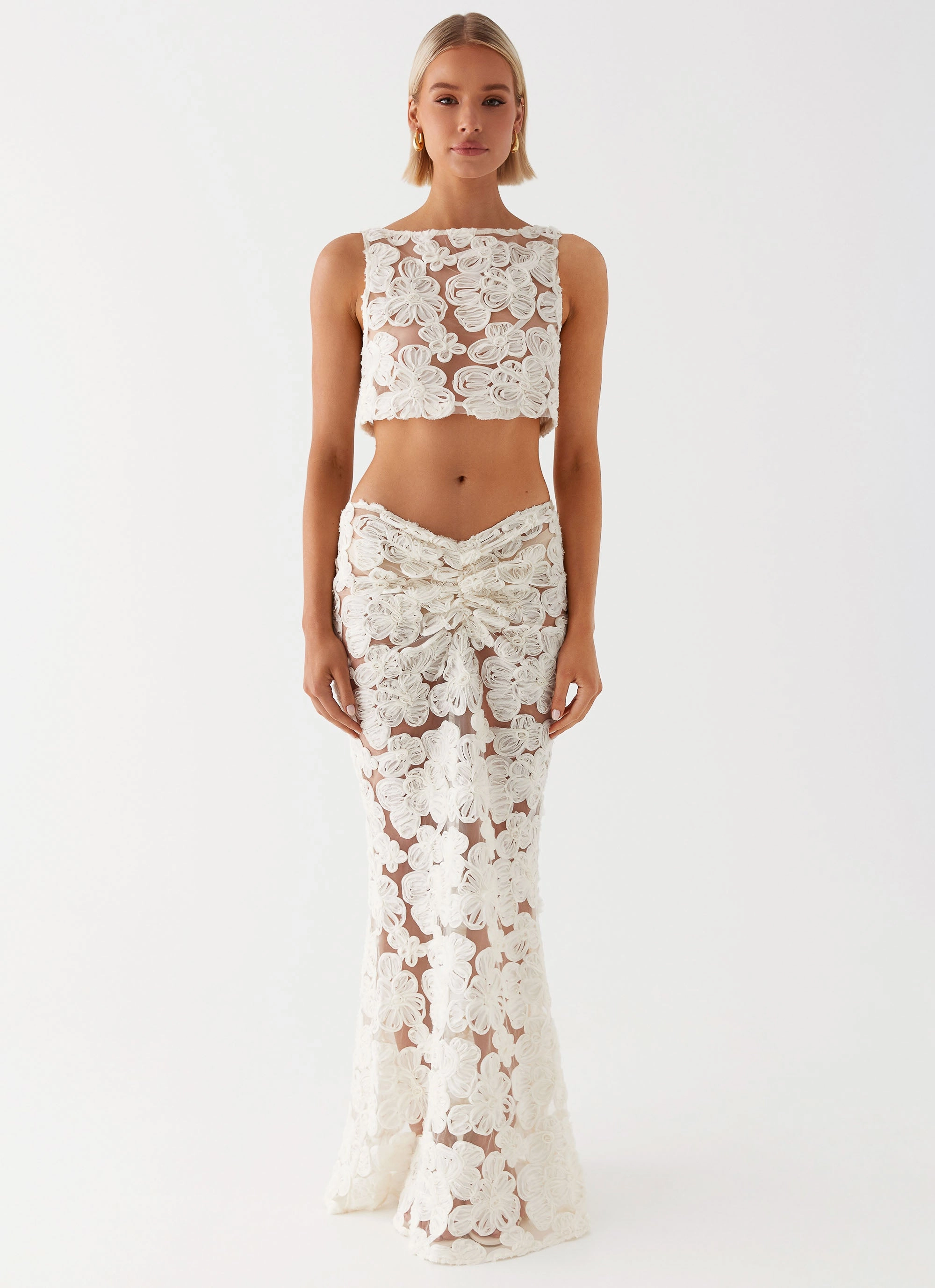 Style Staple Fiorella Floret Maxi Skirt - Ivory