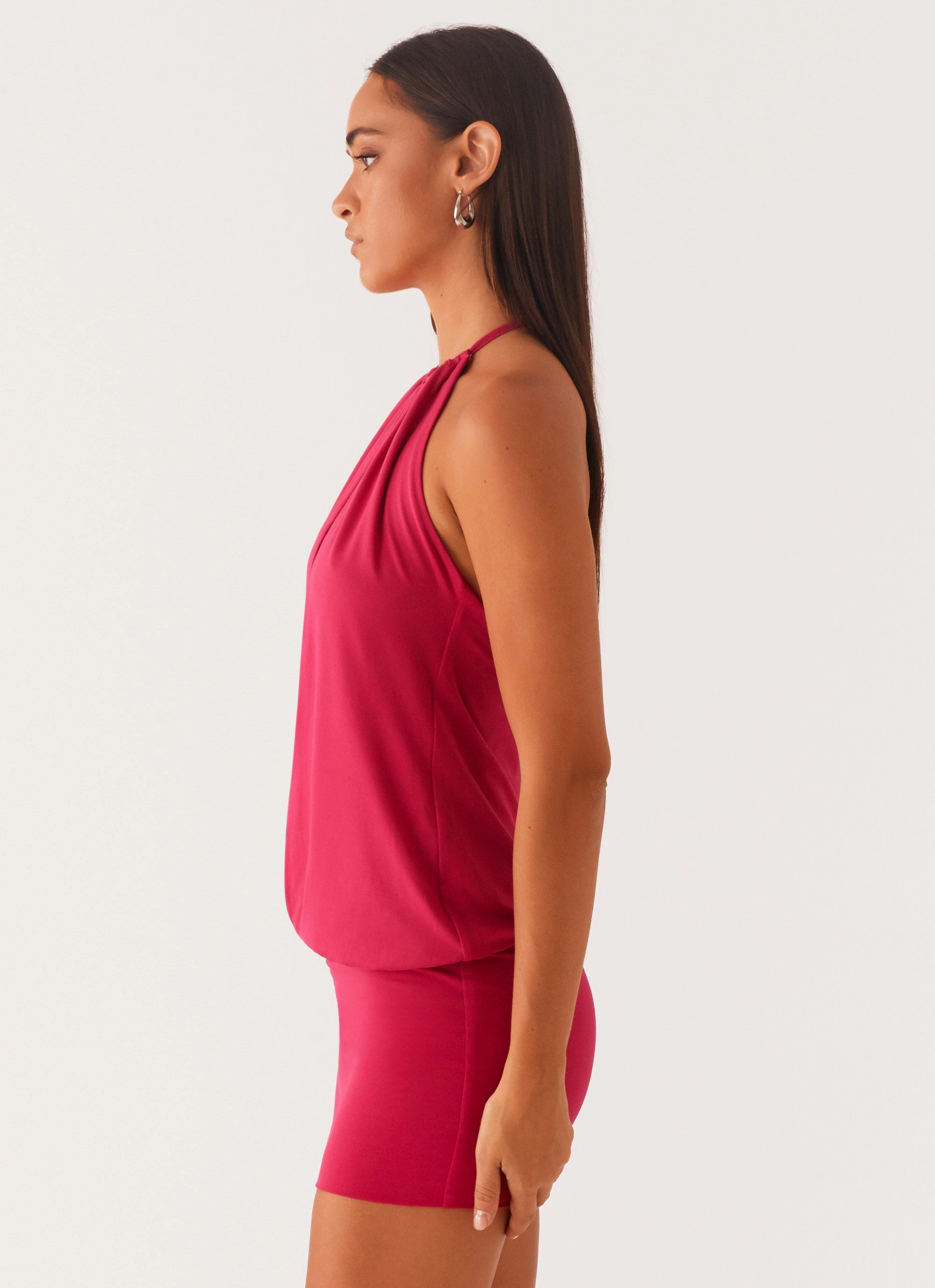 Ayisha Mini Dress - Fuchsia Pink Laid Back Look