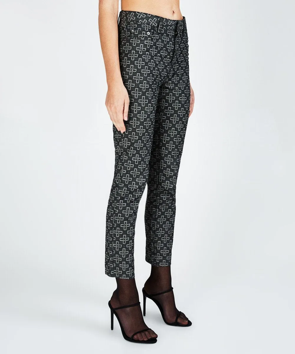 Trendy Look Layered Panel Design SLIM PIN BLACK MONOGRAM