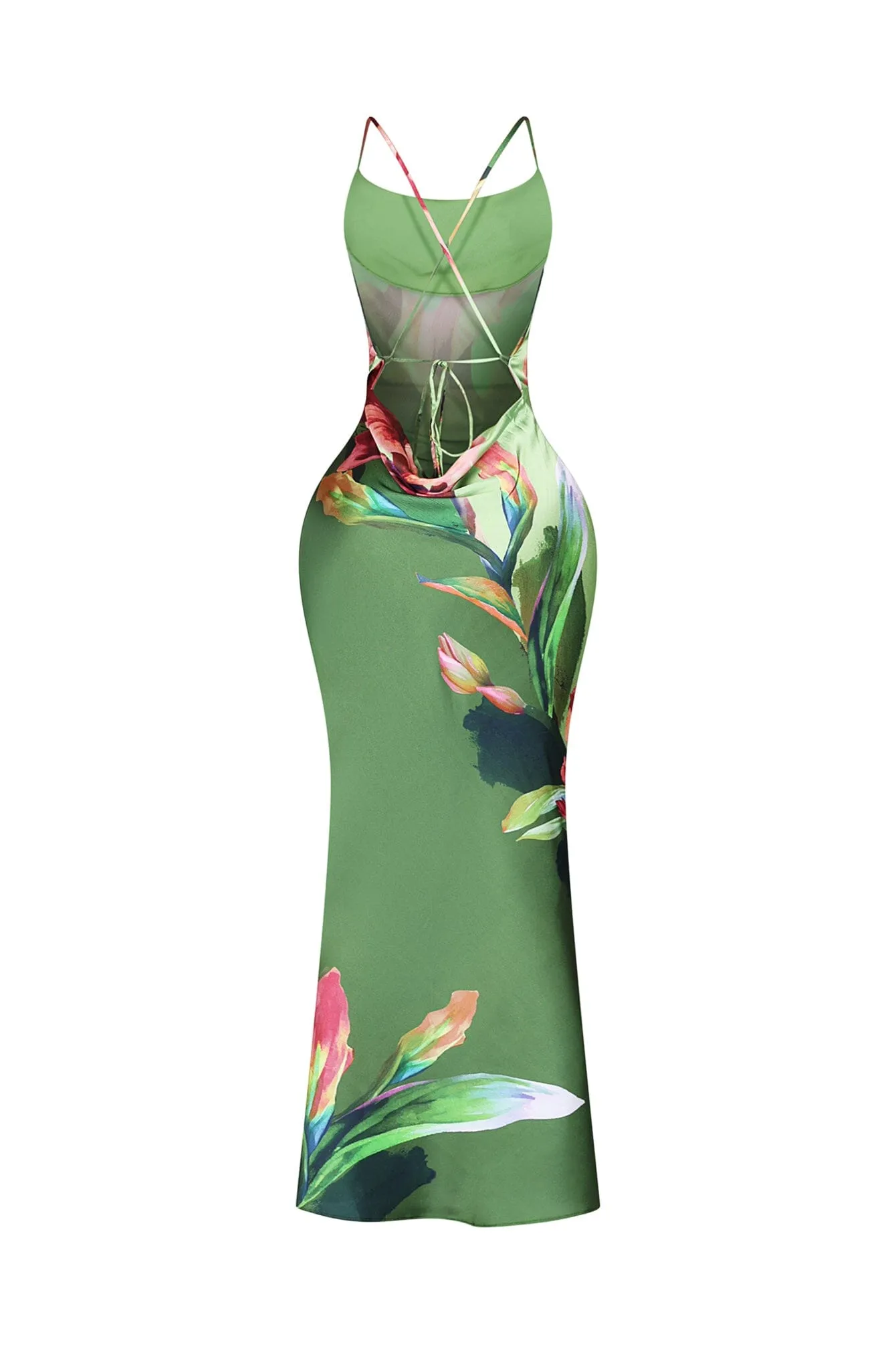 Fluid Bias Cut Satin Tank Maxi Dress Elegant Silhouette Relaxed Comfort Look