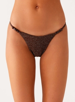 Layered Compression Zones Serefina Bead Bikini Bottom - Chocolate