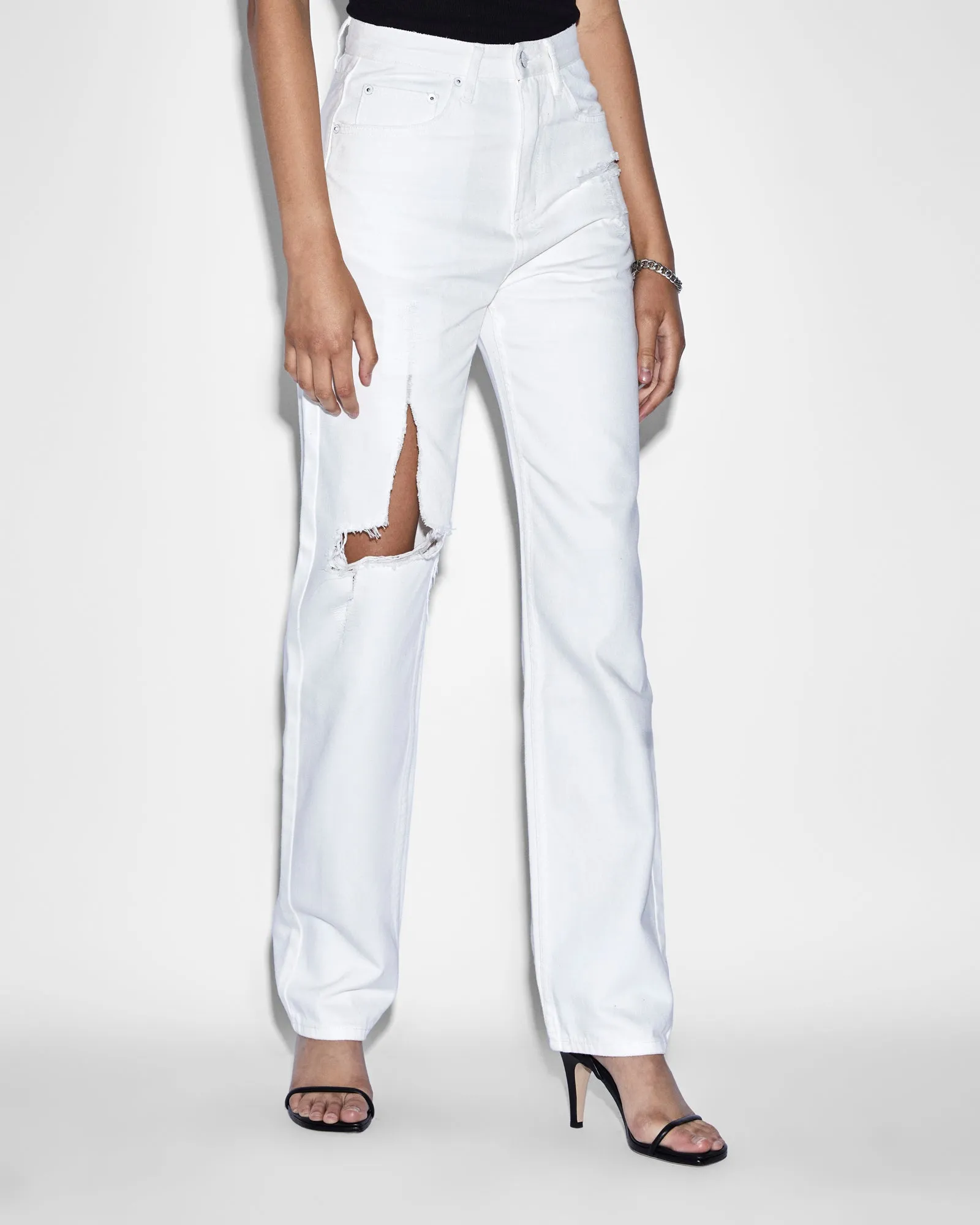 Recycled Polyester Casual Chic Look PLAYBACK BLANC SLICED