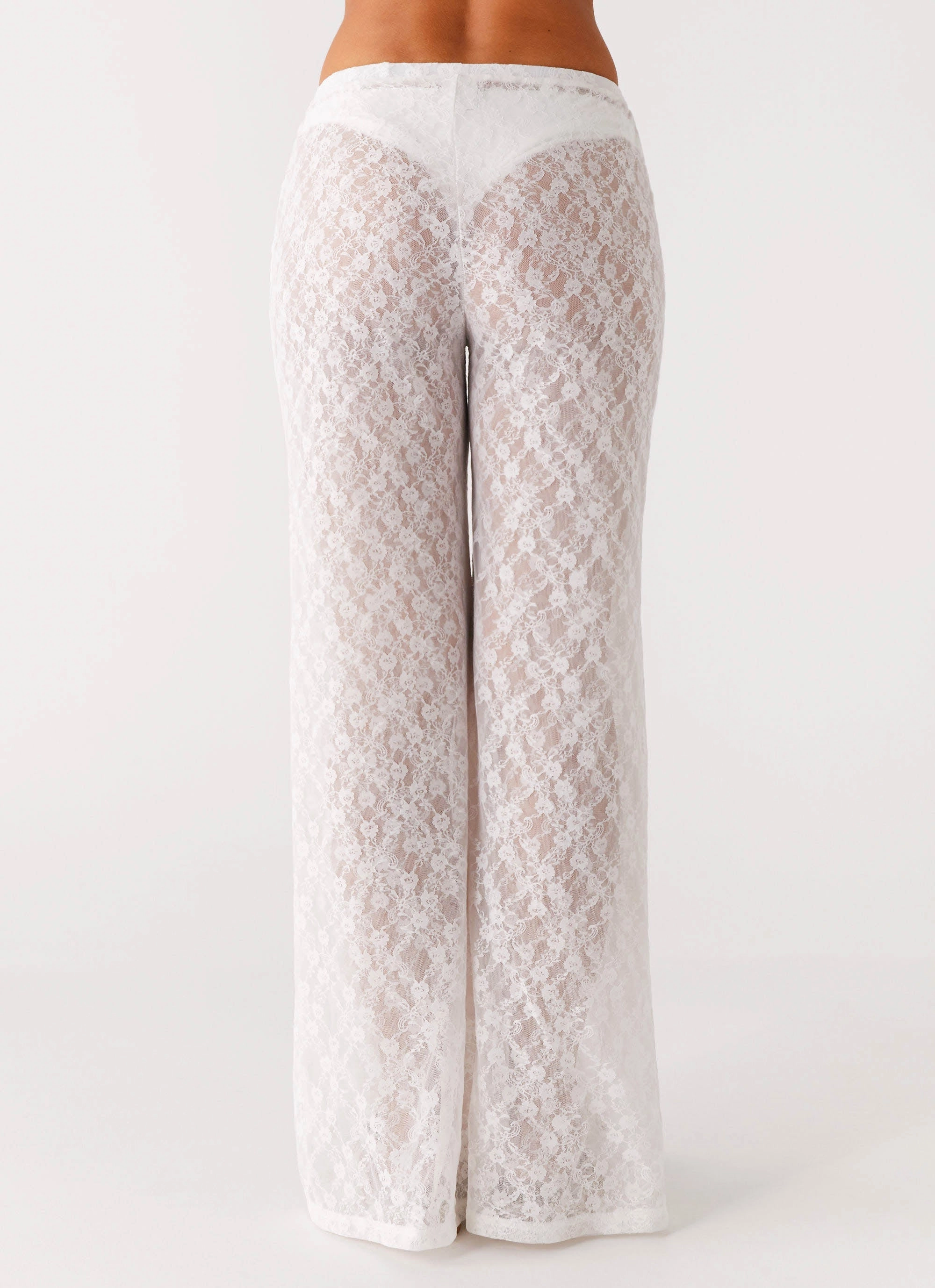 Matcha Lace Pants - White Multi Pocket System