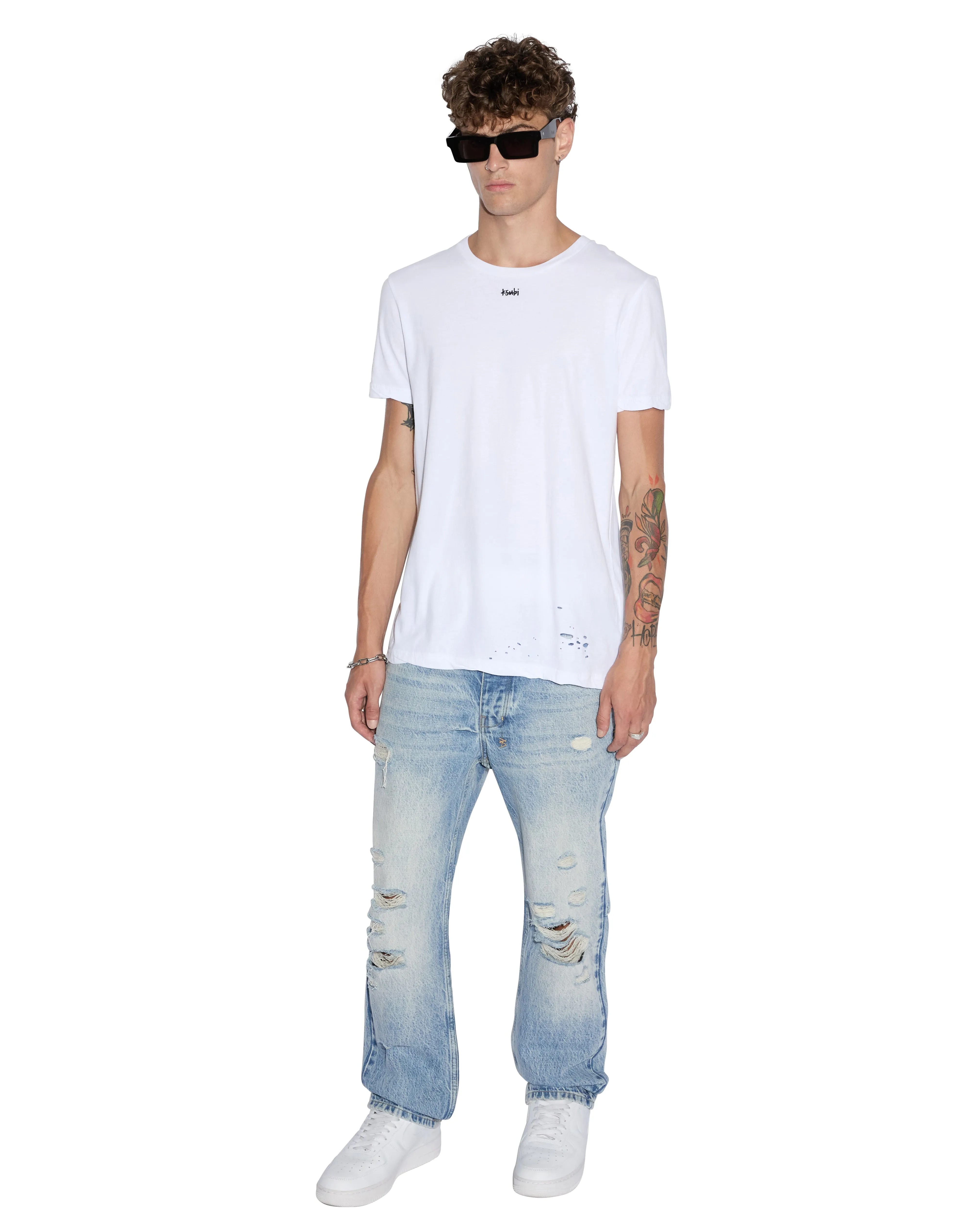 HeatPressedLogos ErgonomicSleeves Slub Textured Knit SIOUX SS TEE VINTAGE WHITE