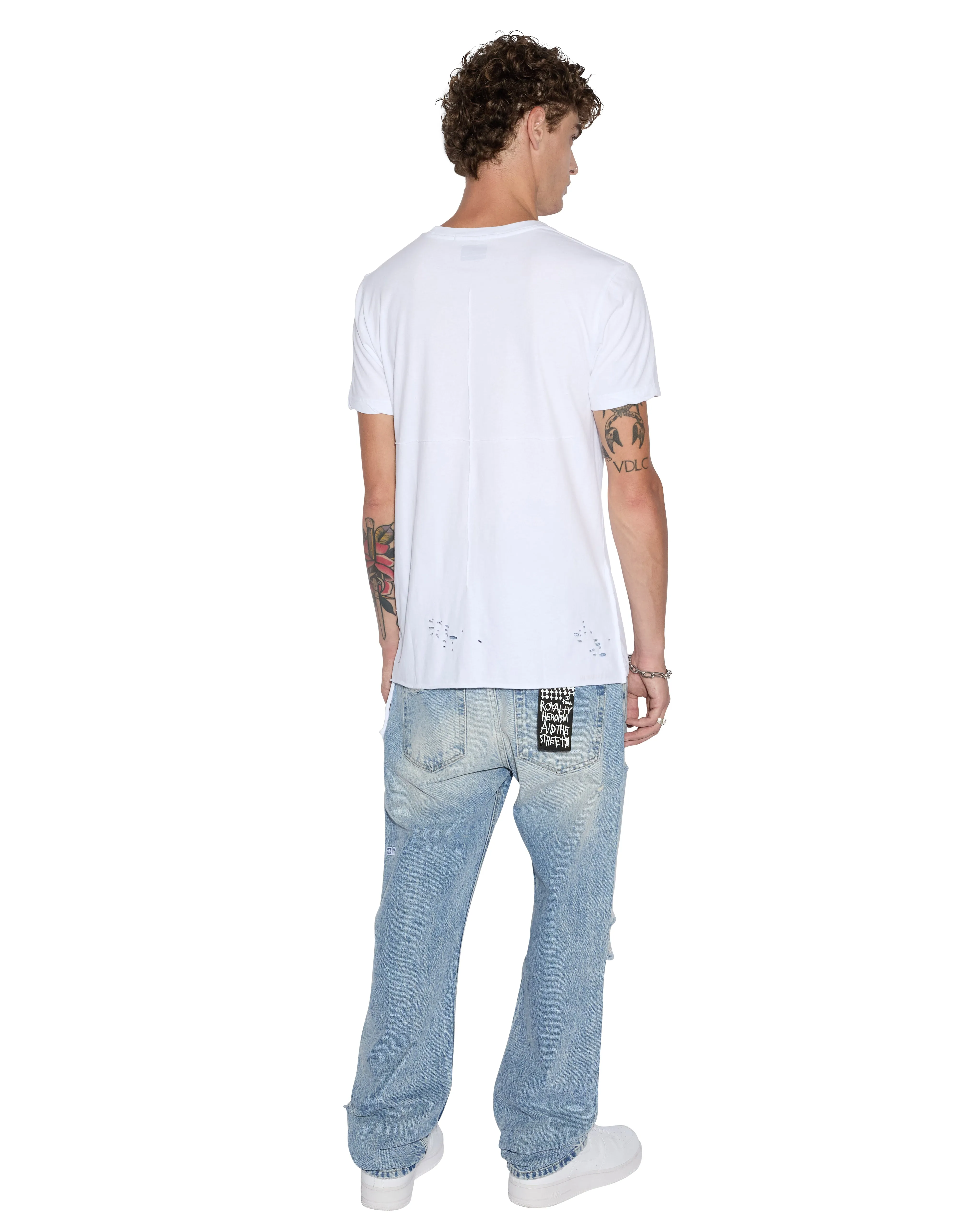 Relaxed Top Slub Textured Knit SIOUX SS TEE VINTAGE WHITE