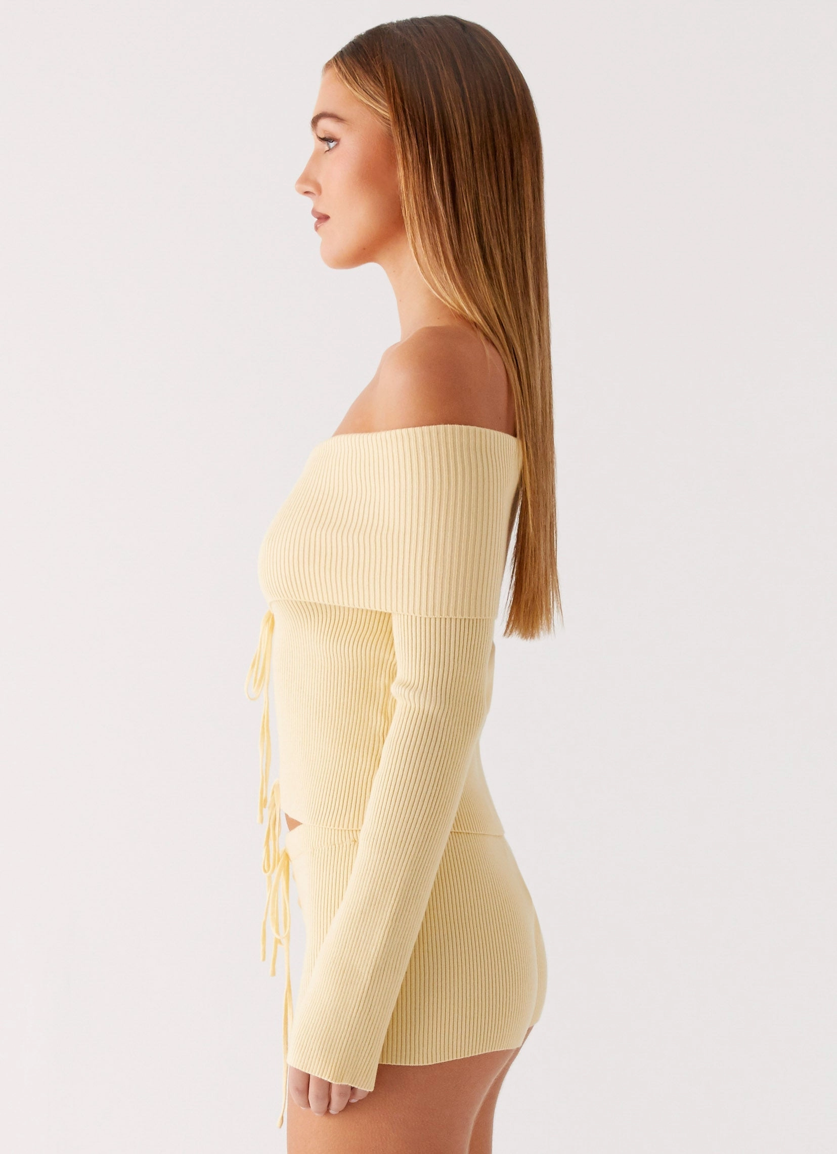 AntiStaticFinish ResilientStretch Muted Muse Knit Long Sleeve Top - Yellow