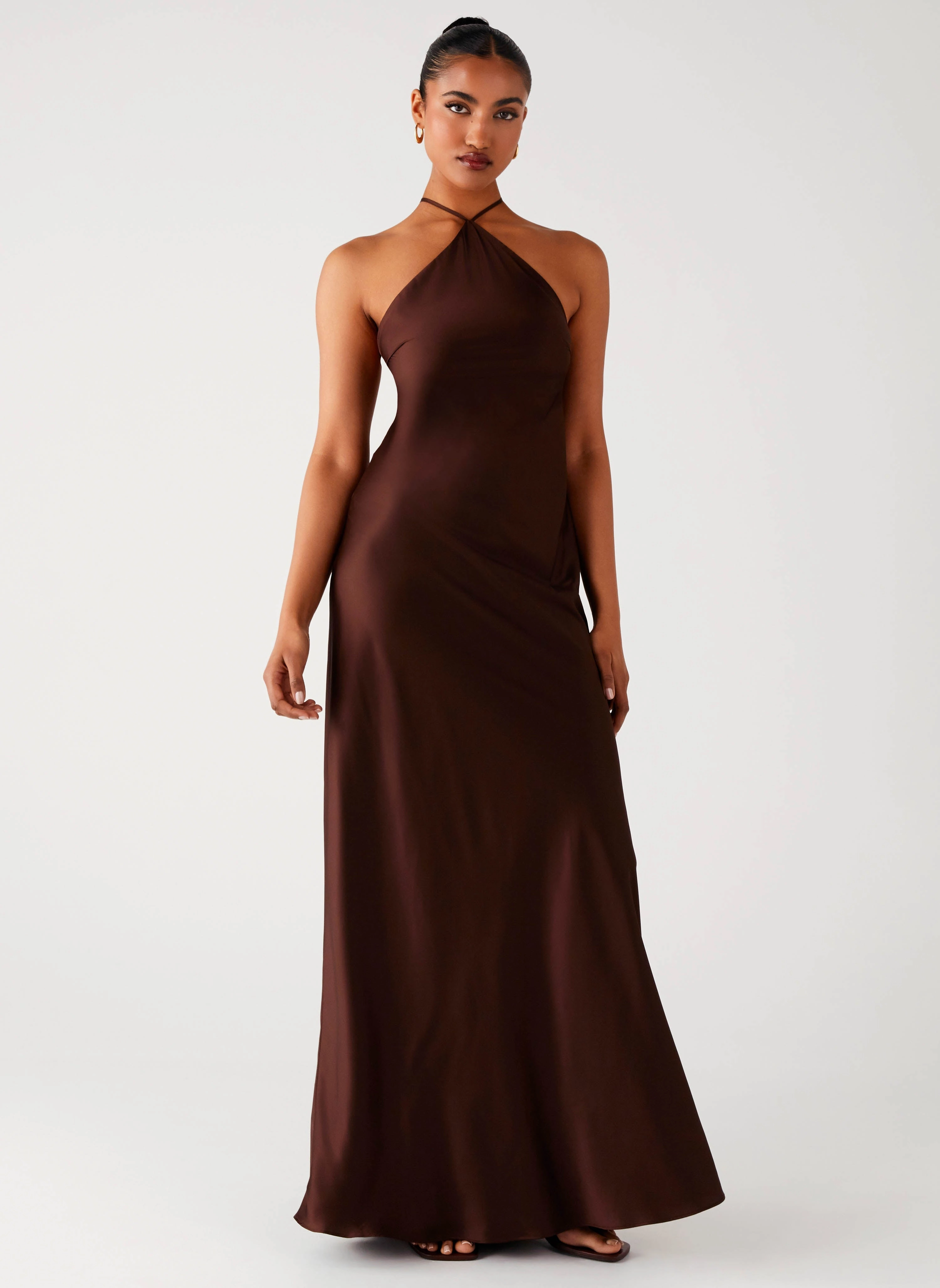 Lined interior Tulama Maxi Dress - Chocolate