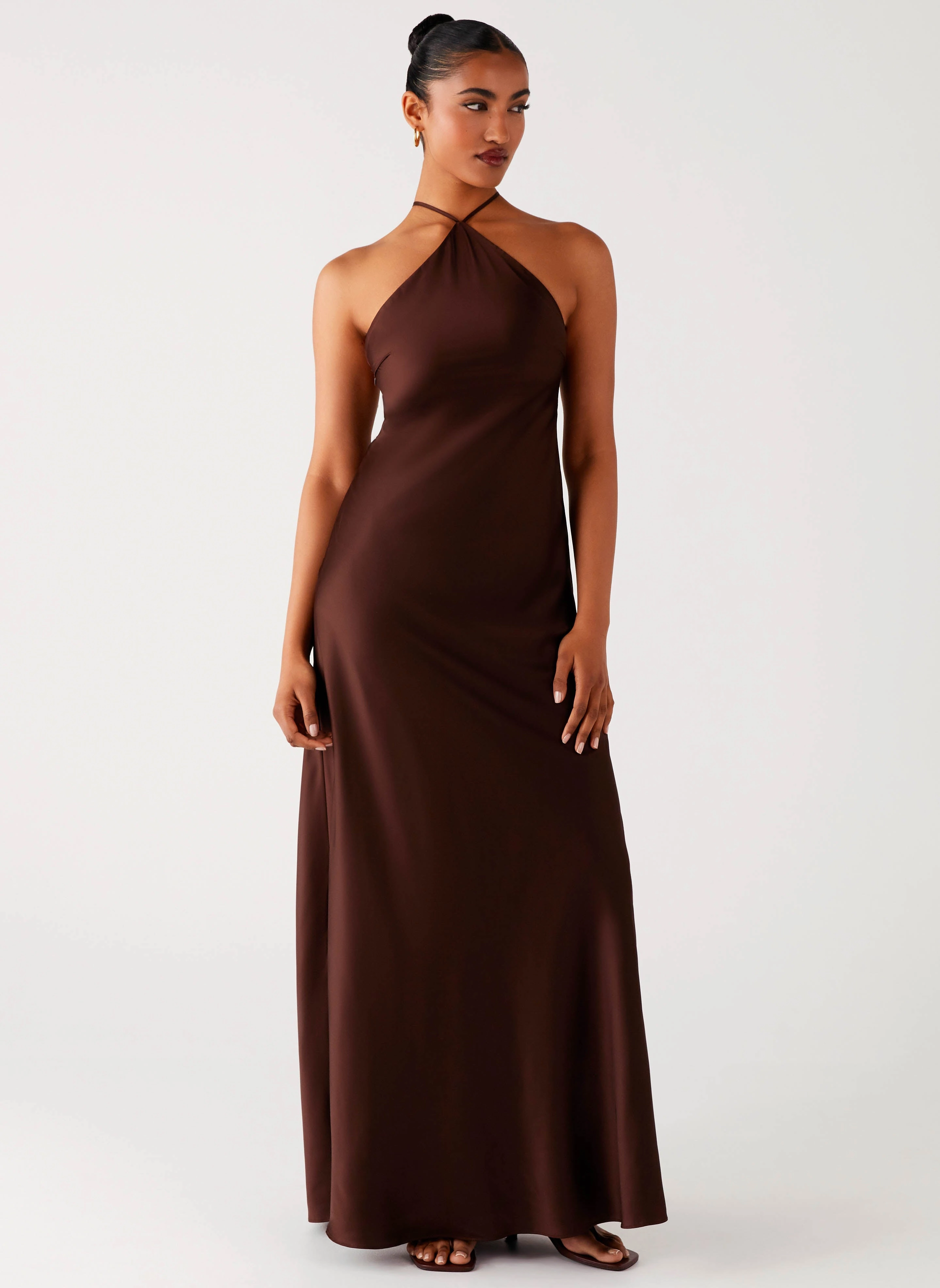 Lightweight Tulama Maxi Dress - Chocolate