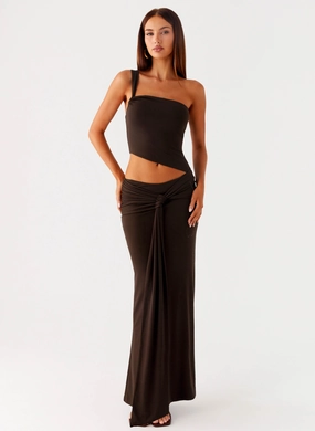 Luara Cut Out Maxi Dress - Chocolate Stylish Touch