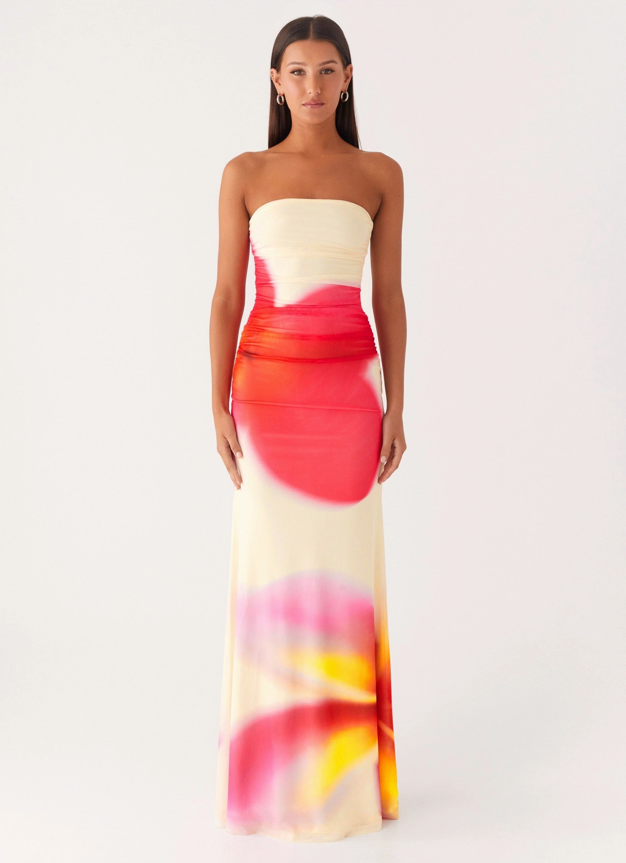Chic Everyday Wear Perfect Day-to-Night Iroha Strapless Maxi Dress - Frangipani Yellow