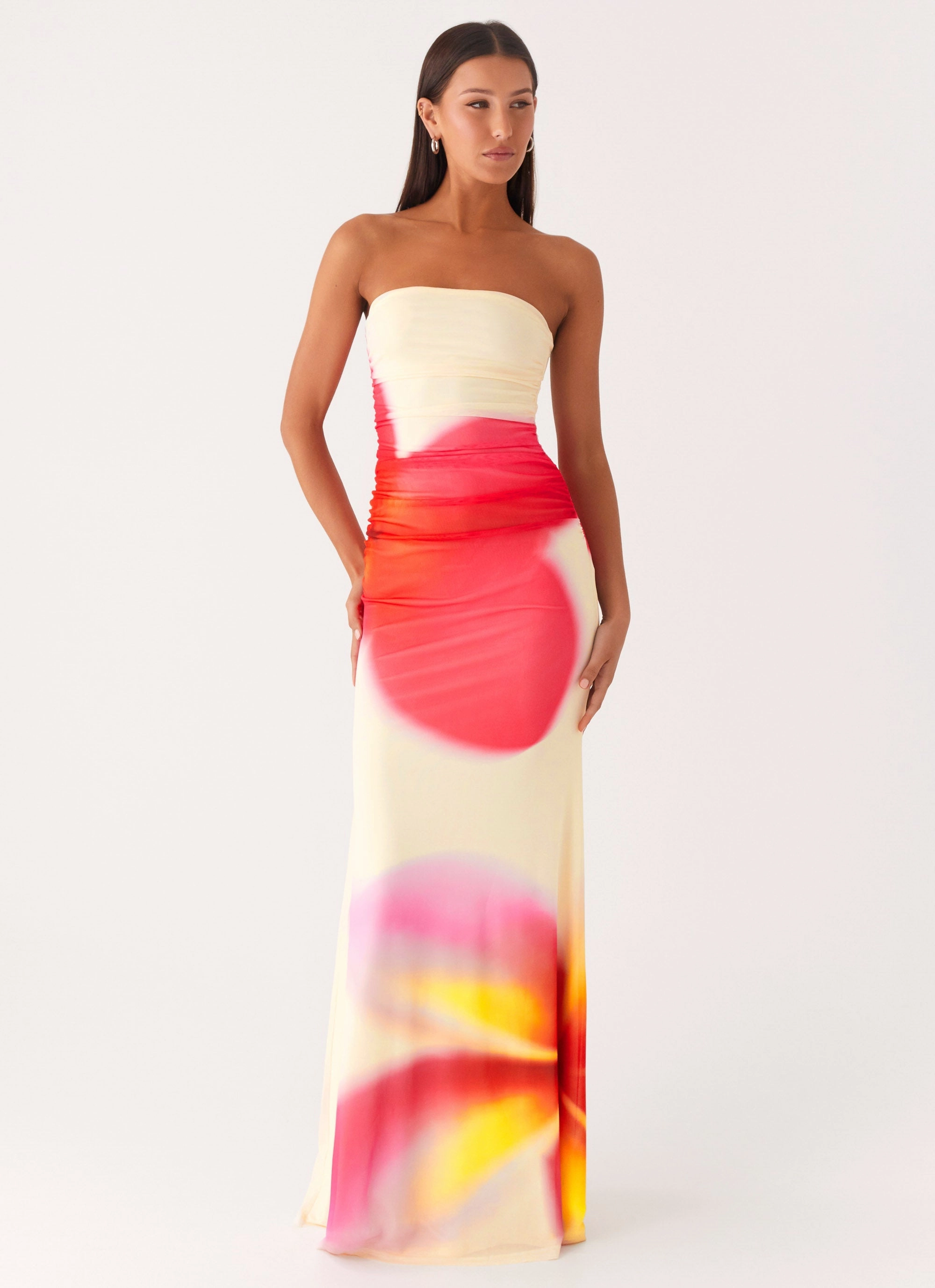 Iroha Strapless Maxi Dress - Frangipani Yellow Back Detail Sophisticated Look